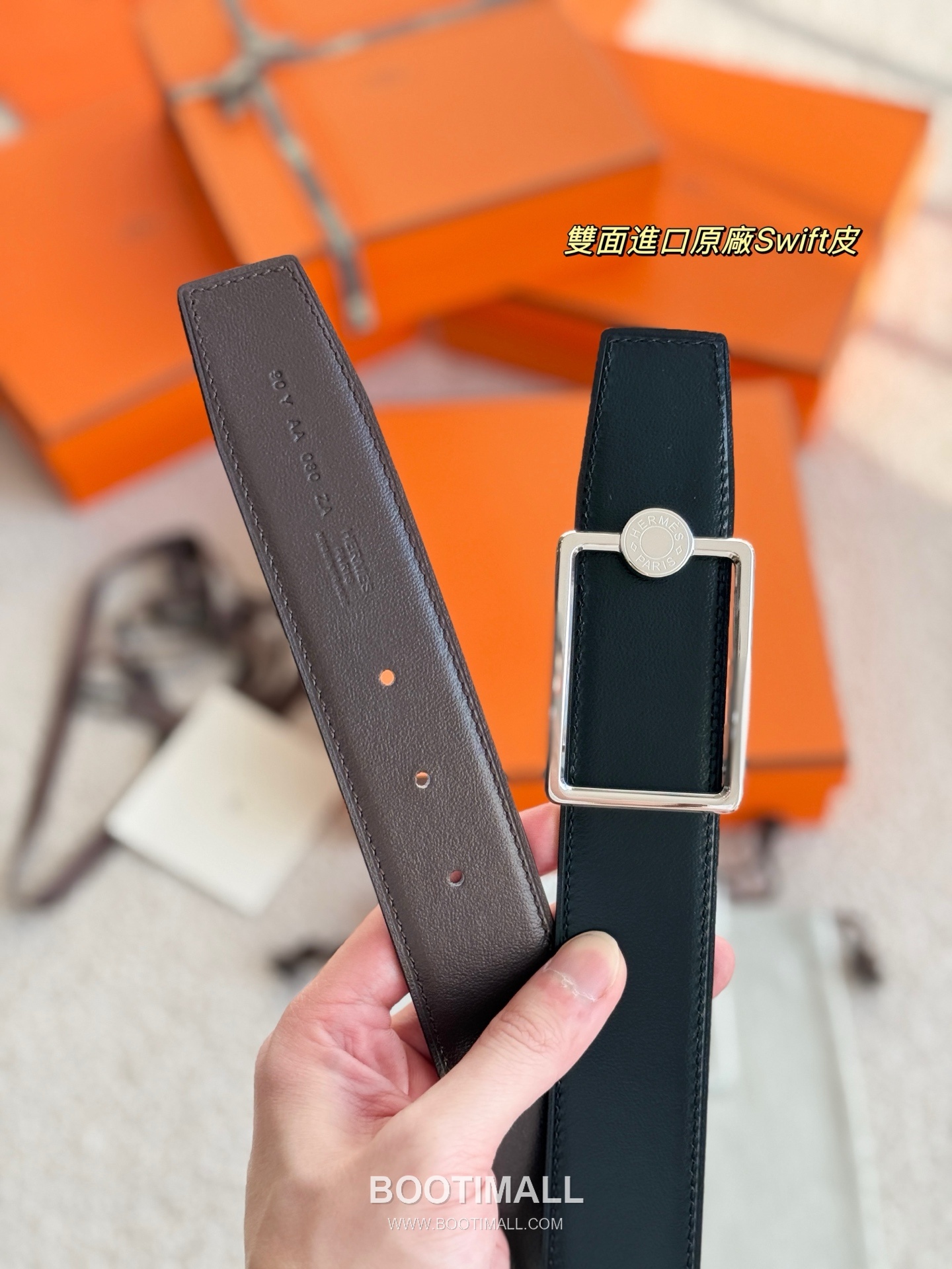 
Hermès Oscar Reversible Swift Calfskin Belt 에르메스 오스카 리버서블 스위프트 카프스킨 벨트 3.8cm 6