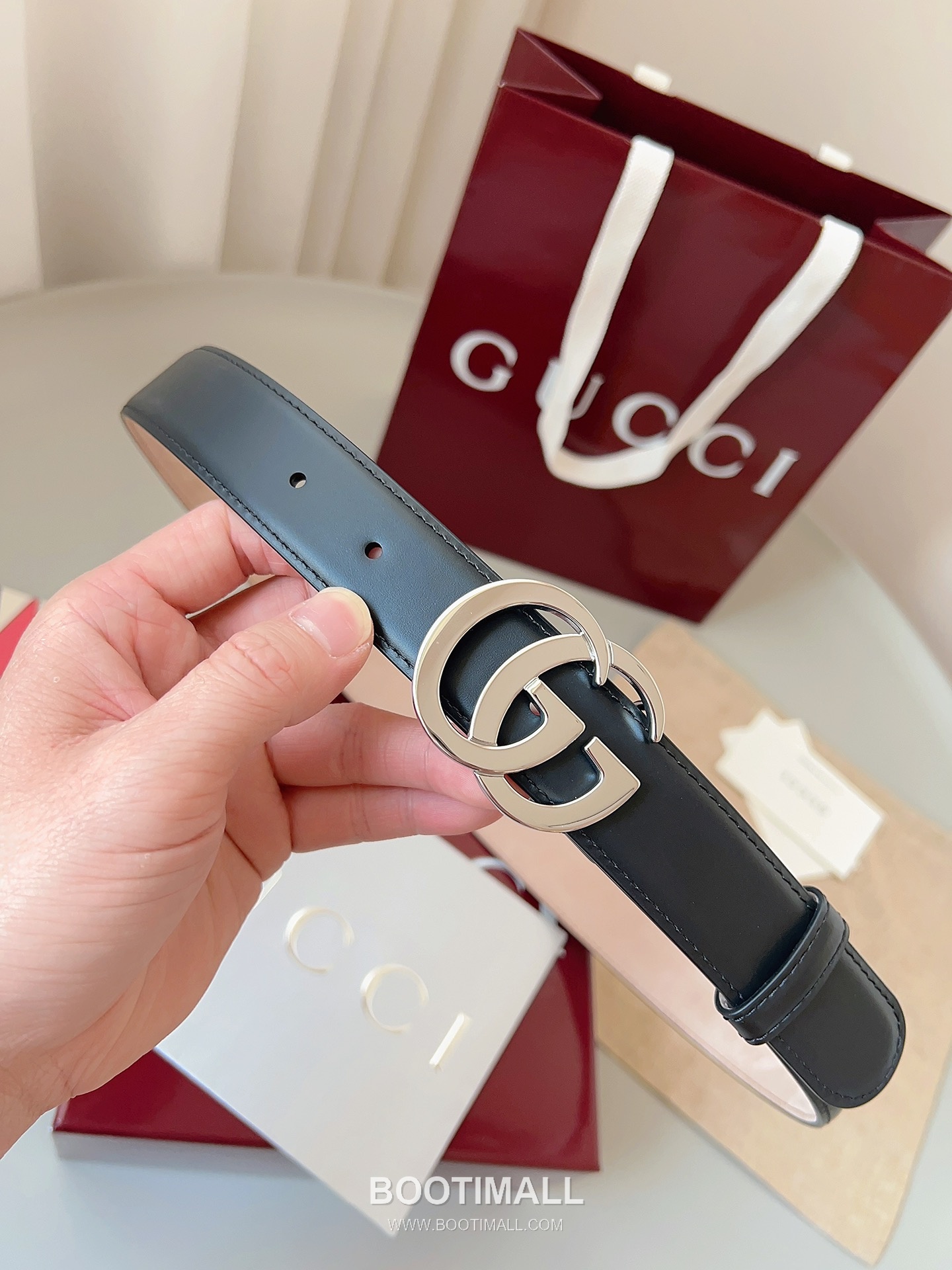 
Gucci Double G Buckle Smooth Calfskin Belt 구찌 더블 G 스무스 송아지 가죽 벨트 3.5cm 5