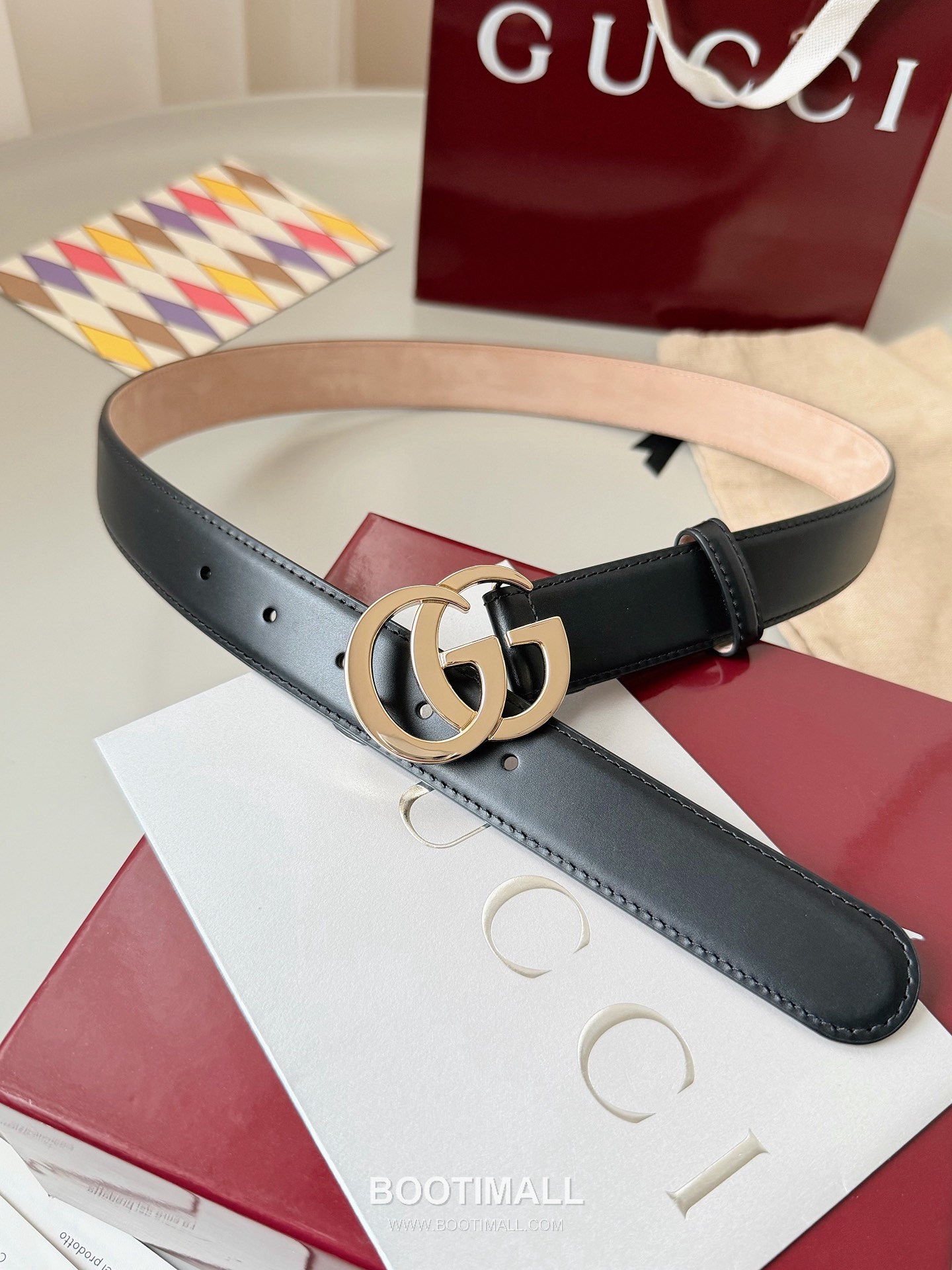 
Gucci Double G Buckle Smooth Calfskin Belt 구찌 더블 G 스무스 송아지 가죽 벨트 3.5cm 1