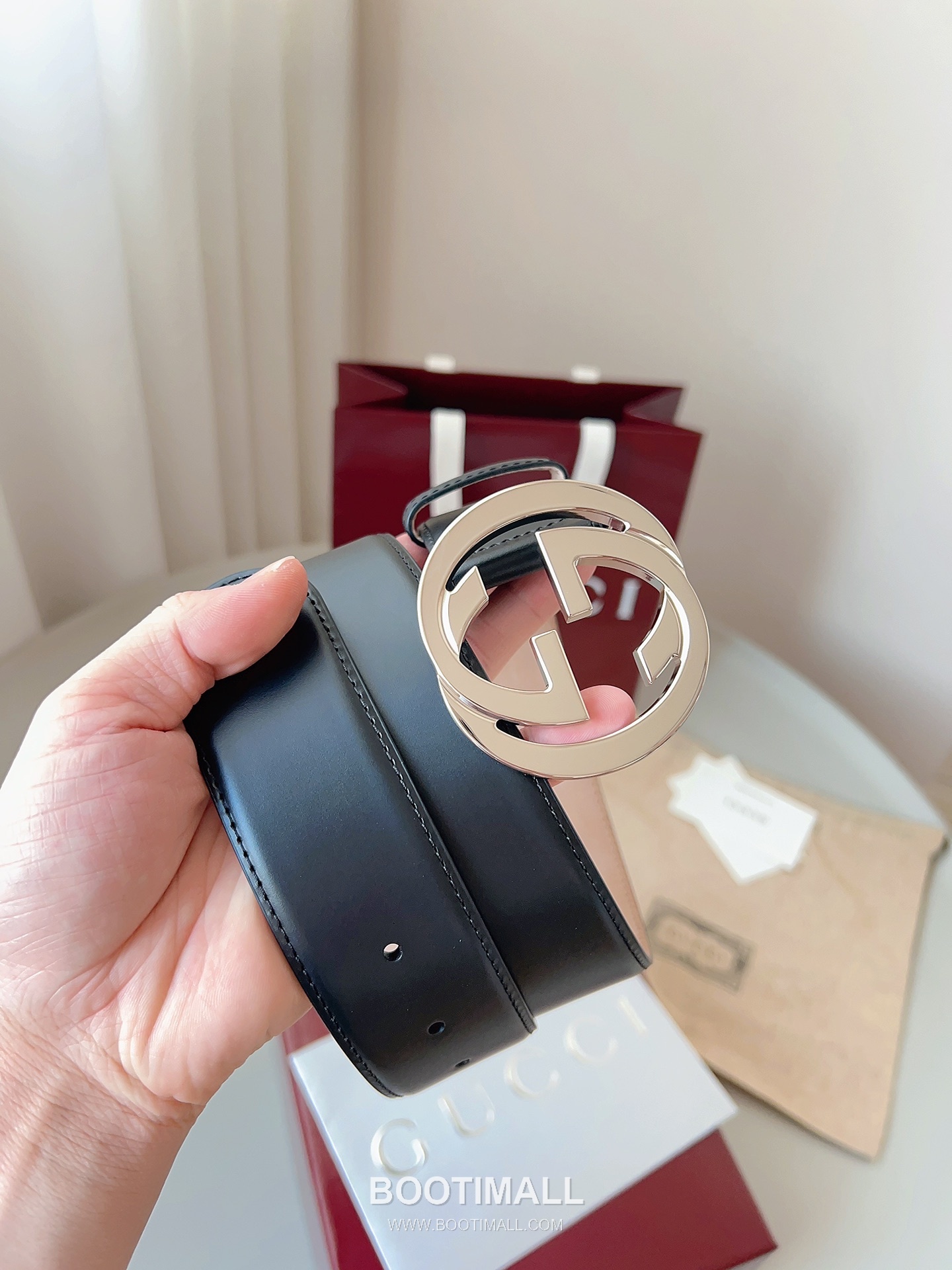 
Gucci Interlocking G Buckle Smooth Calfskin Belt 구찌 인터로킹 G 스무스 송아지 가죽 벨트 4cm 3
