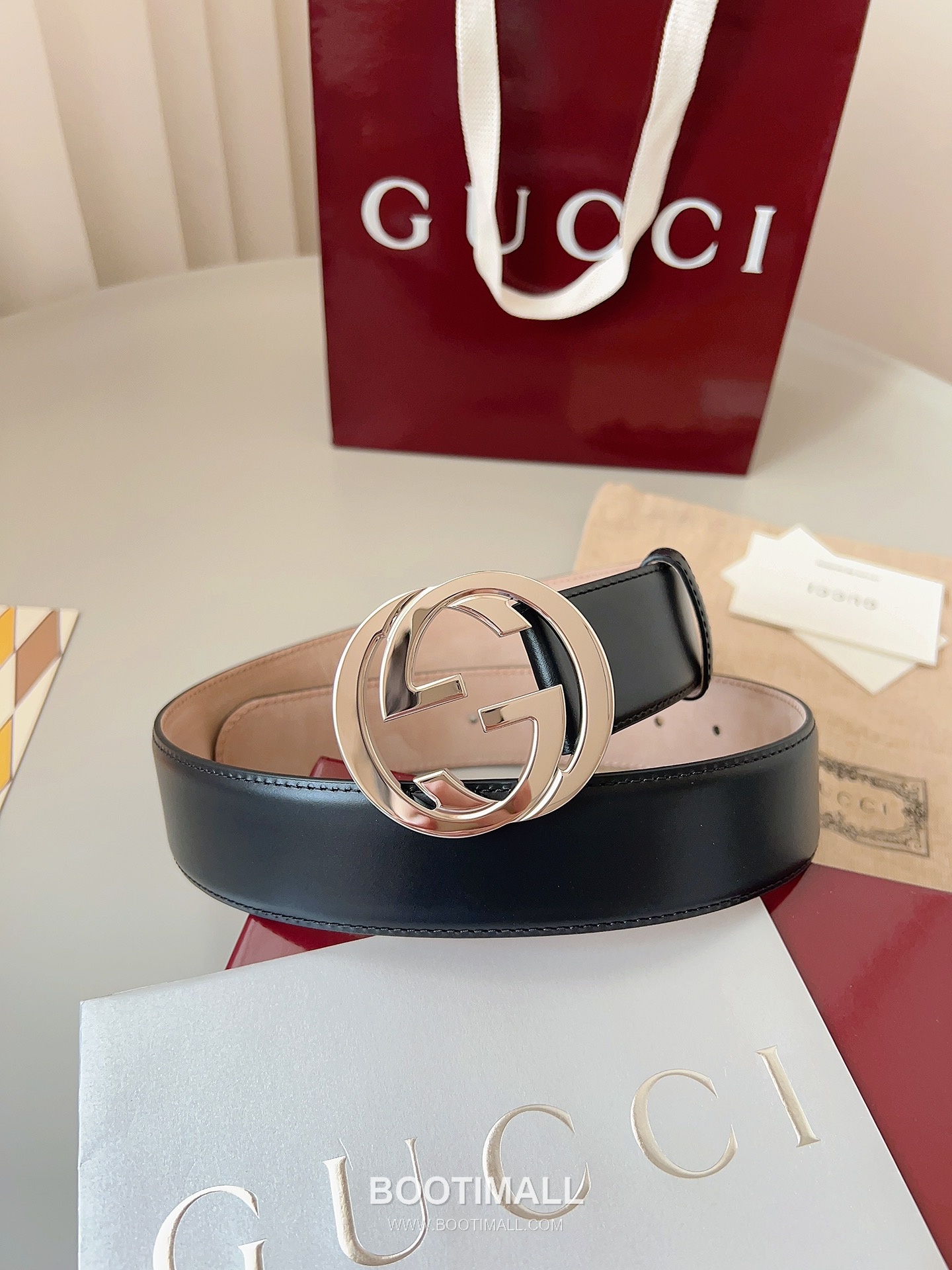 
Gucci Interlocking G Buckle Smooth Calfskin Belt 구찌 인터로킹 G 스무스 송아지 가죽 벨트 4cm 5