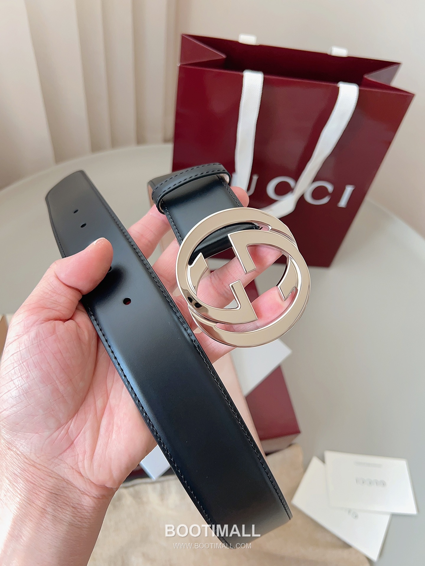 
Gucci Interlocking G Buckle Smooth Calfskin Belt 구찌 인터로킹 G 스무스 송아지 가죽 벨트 4cm 6