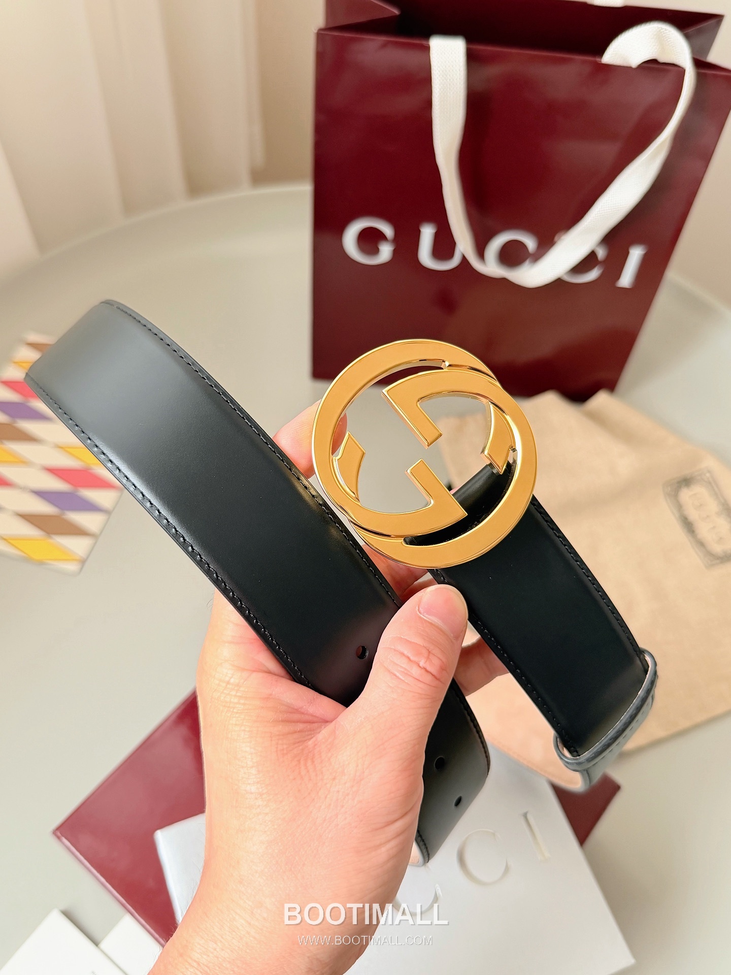 
Gucci Interlocking G Buckle Smooth Calfskin Belt 구찌 인터로킹 G 스무스 송아지 가죽 벨트 4cm 2