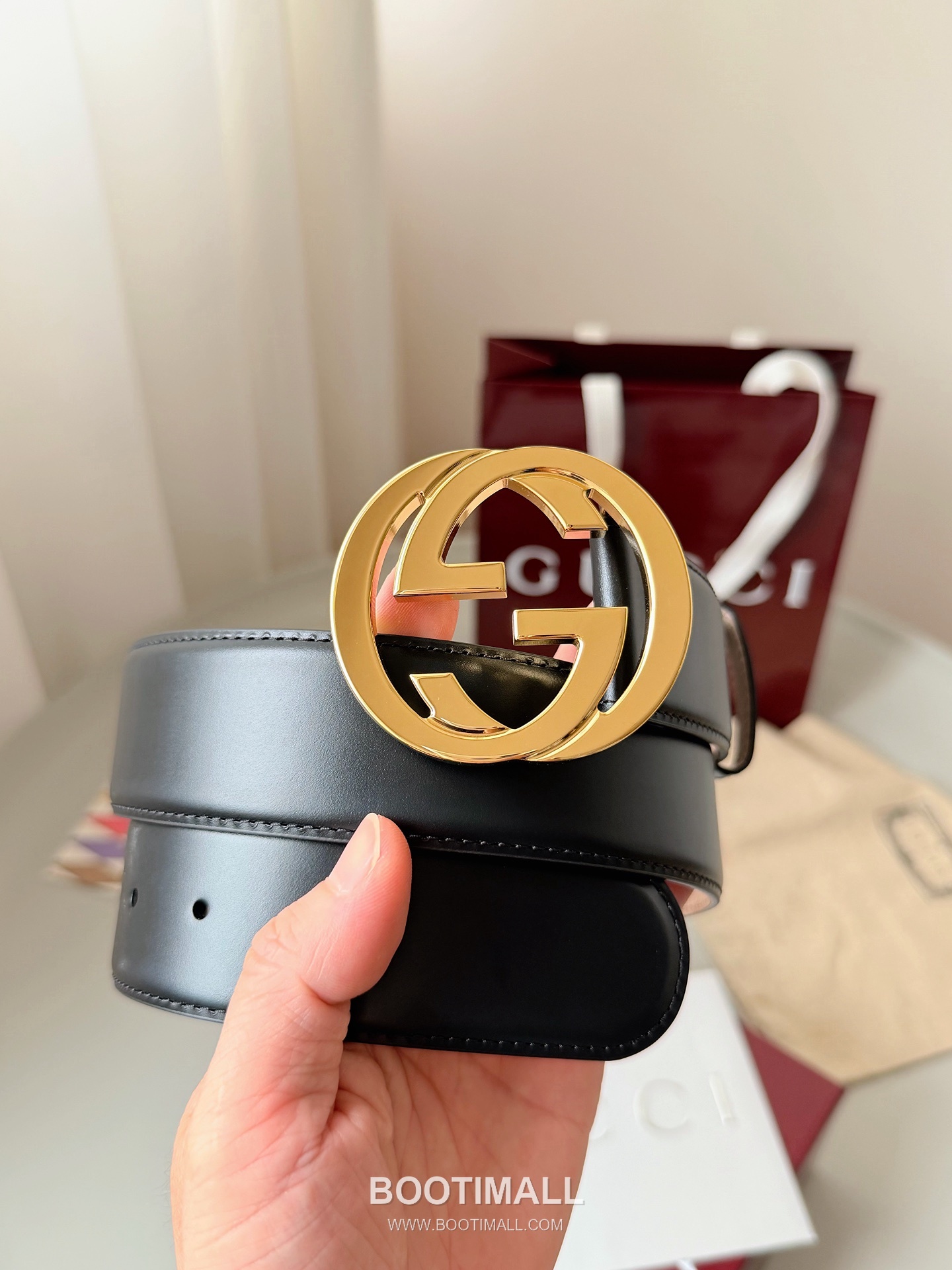 
Gucci Interlocking G Buckle Smooth Calfskin Belt 구찌 인터로킹 G 스무스 송아지 가죽 벨트 4cm 4