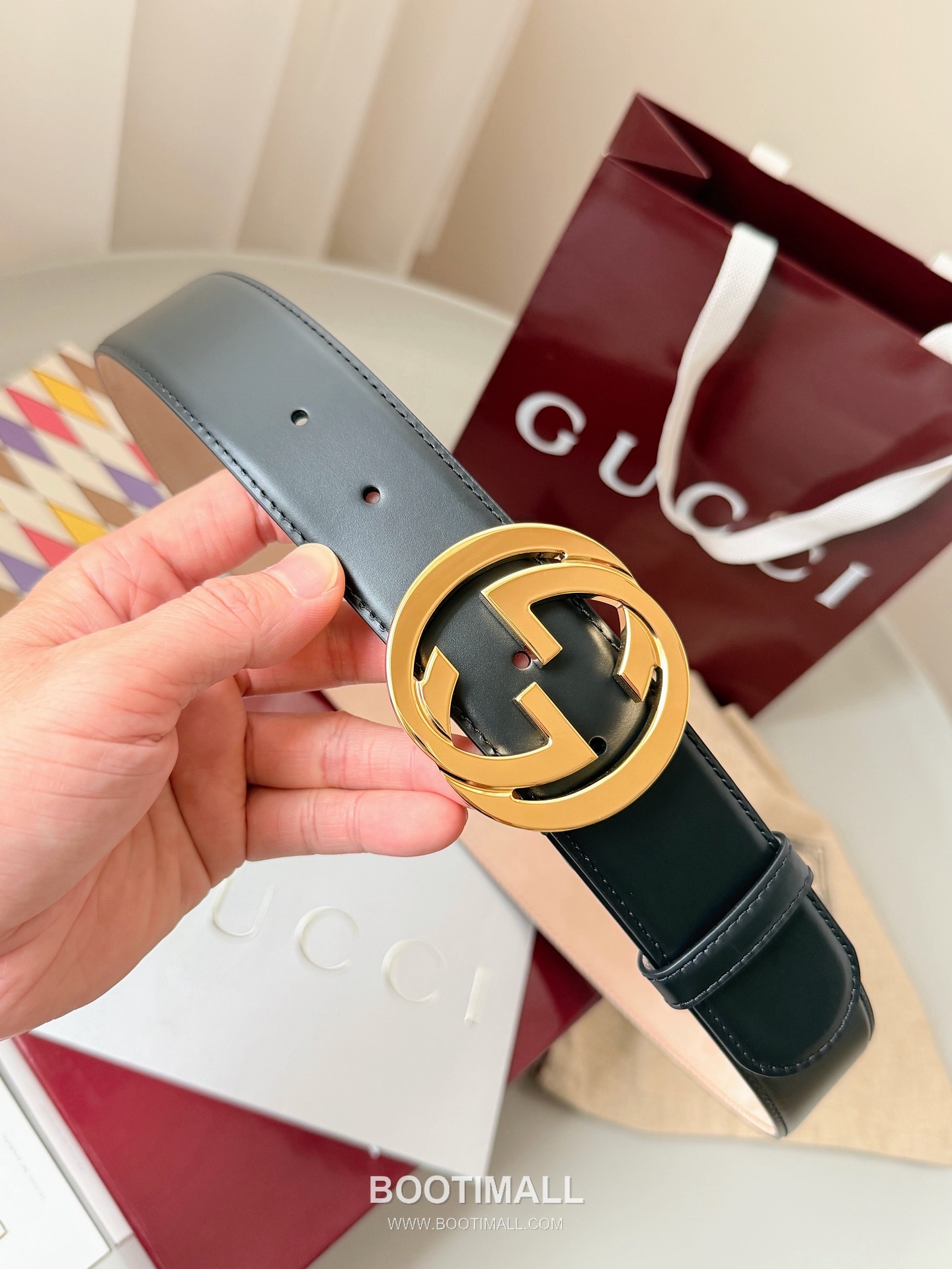 
Gucci Interlocking G Buckle Smooth Calfskin Belt 구찌 인터로킹 G 스무스 송아지 가죽 벨트 4cm 5