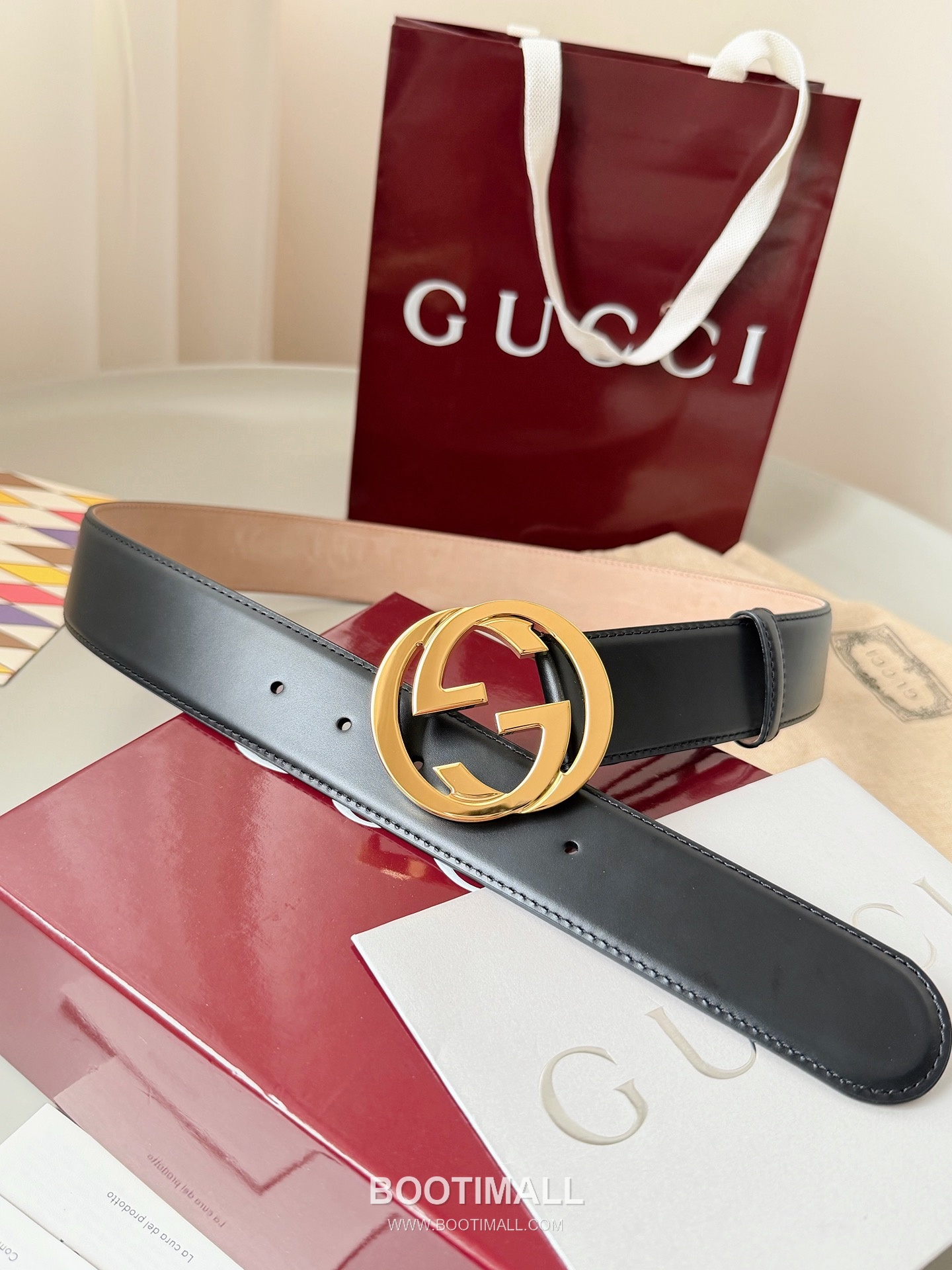 
Gucci Interlocking G Buckle Smooth Calfskin Belt 구찌 인터로킹 G 스무스 송아지 가죽 벨트 4cm 8