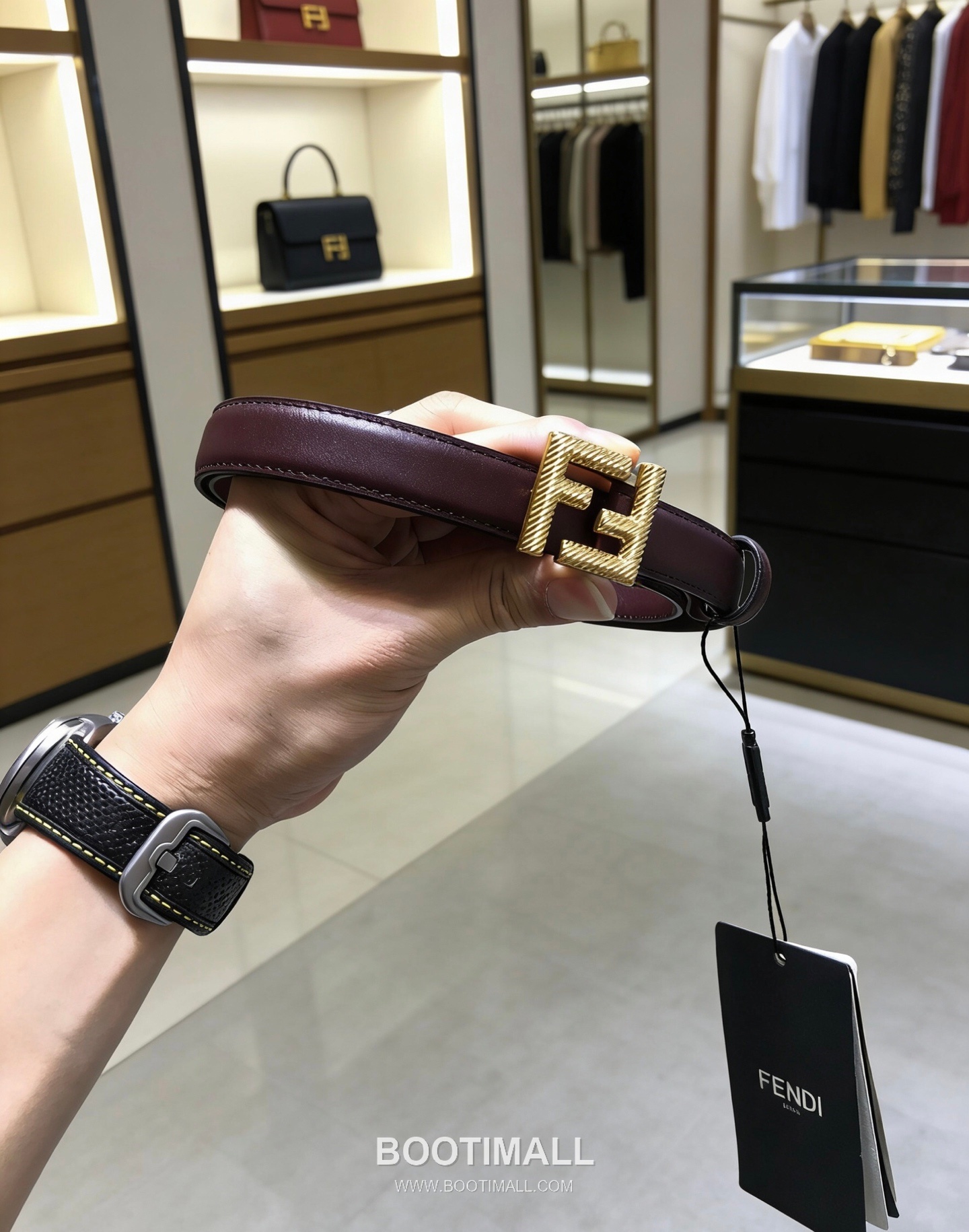 Fendi F Buckle 20mm Double-Sided Full-Grain Cowhide Belt 펜디 F 버클 양면 풀그레인 소가죽 벨트 2cm 1