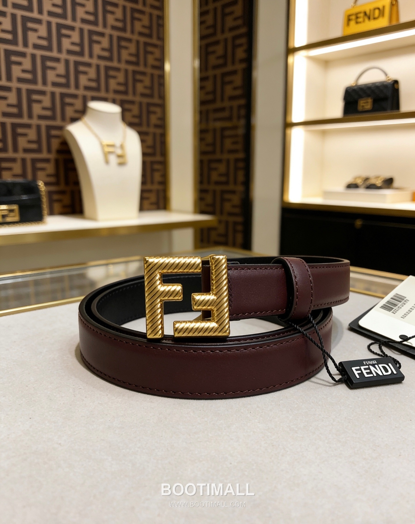 Fendi F Buckle 20mm Double-Sided Full-Grain Cowhide Belt 펜디 F 버클 양면 풀그레인 소가죽 벨트 2cm 3