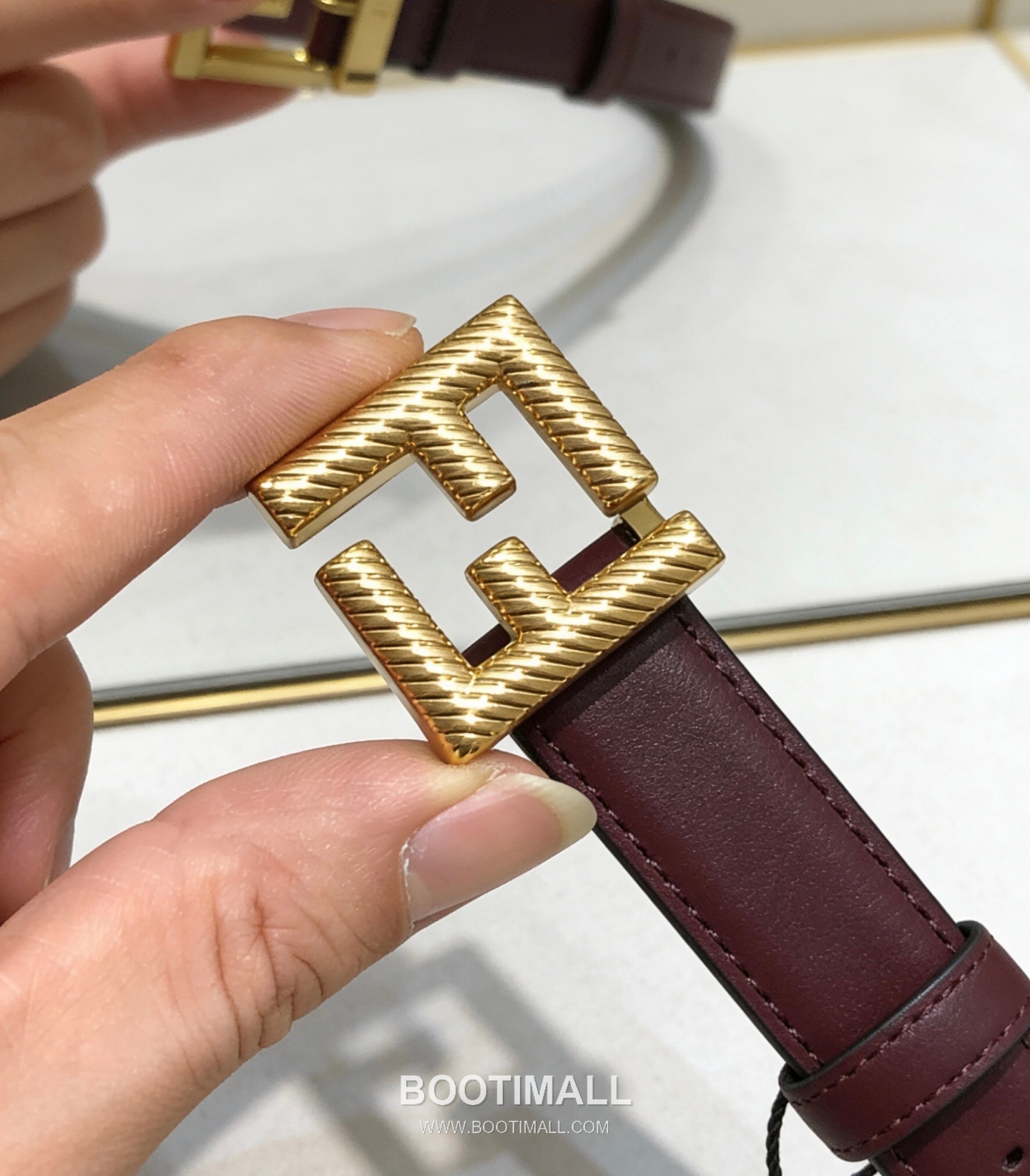 Fendi F Buckle 20mm Double-Sided Full-Grain Cowhide Belt 펜디 F 버클 양면 풀그레인 소가죽 벨트 2cm 7