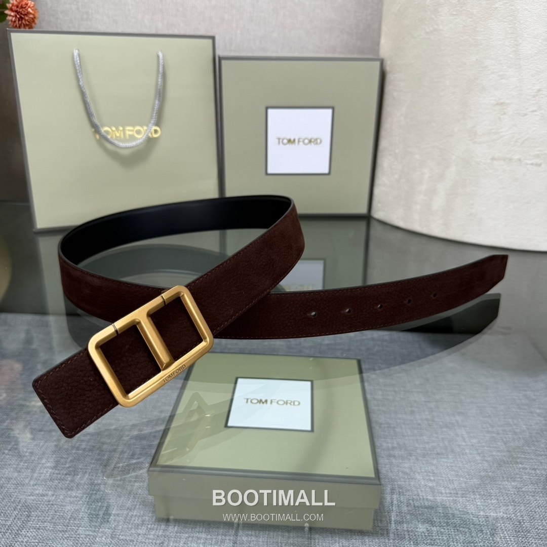 Tom Ford Reversible Buckle Cowhide Leather Belt 톰포드 리버서블 버클 이탈리아산 소가죽 벨트 3.5cm 1