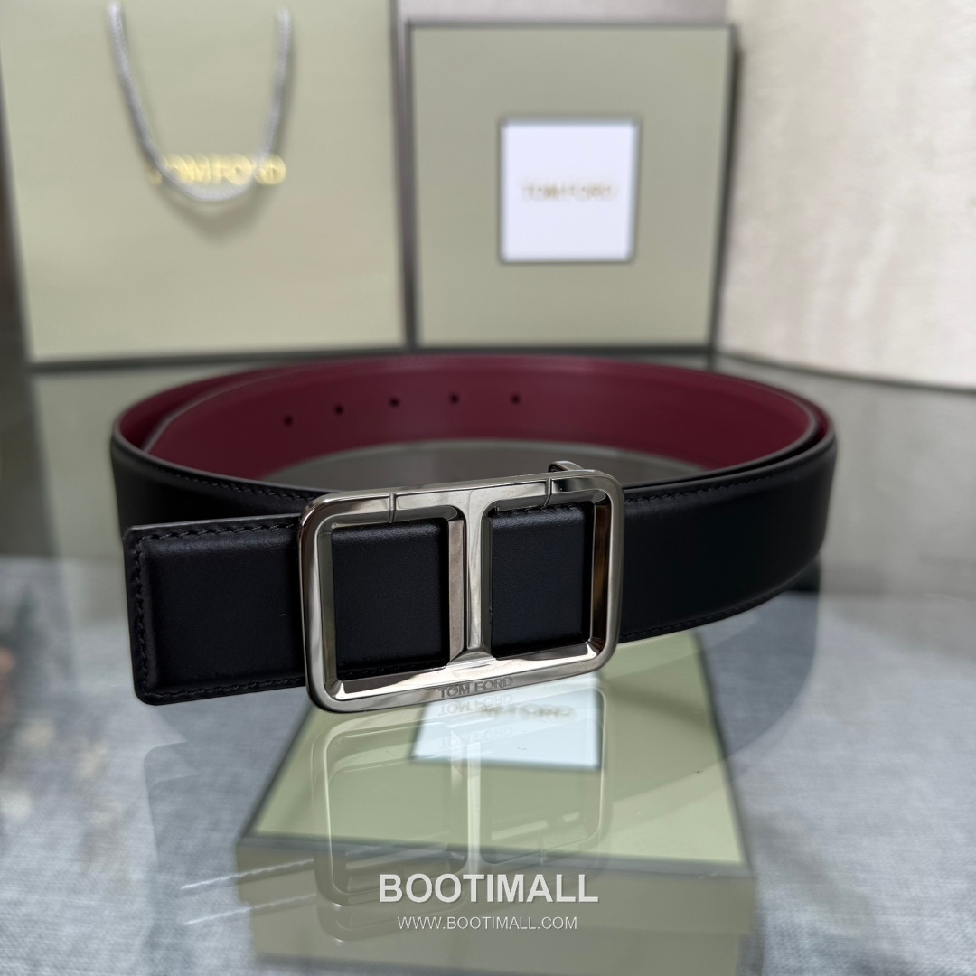 Tom Ford Reversible Buckle Cowhide Leather Belt 톰포드 리버서블 버클 이탈리아산 소가죽 벨트 3.5cm 1