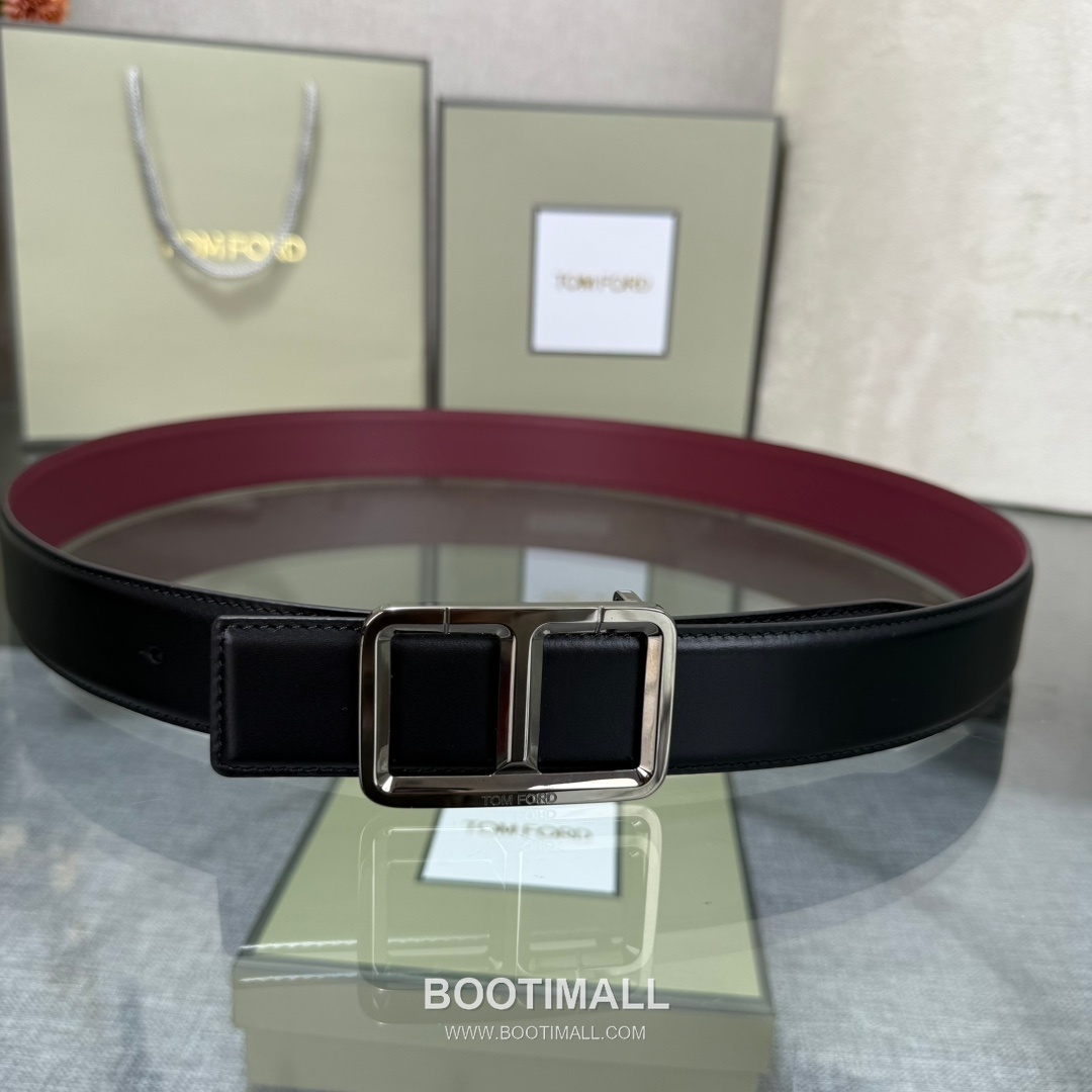 Tom Ford Reversible Buckle Cowhide Leather Belt 톰포드 리버서블 버클 이탈리아산 소가죽 벨트 3.5cm 2