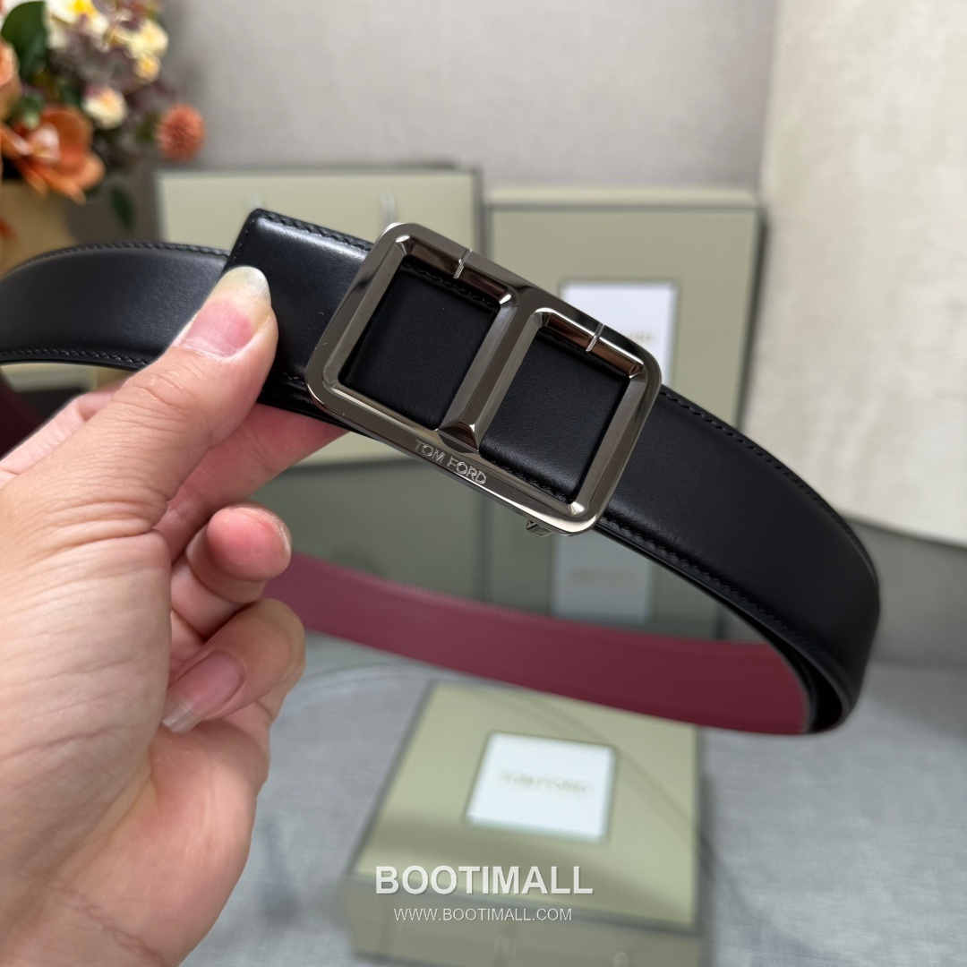 Tom Ford Reversible Buckle Cowhide Leather Belt 톰포드 리버서블 버클 이탈리아산 소가죽 벨트 3.5cm 3