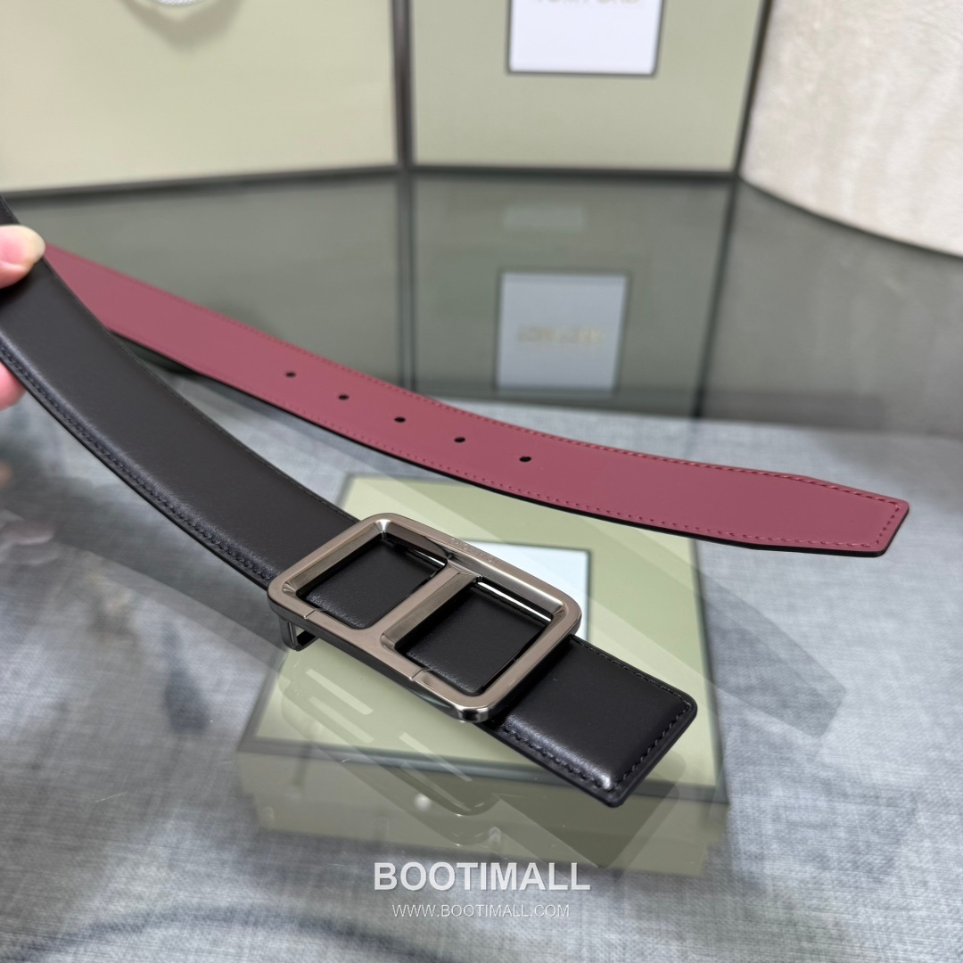 Tom Ford Reversible Buckle Cowhide Leather Belt 톰포드 리버서블 버클 이탈리아산 소가죽 벨트 3.5cm 5