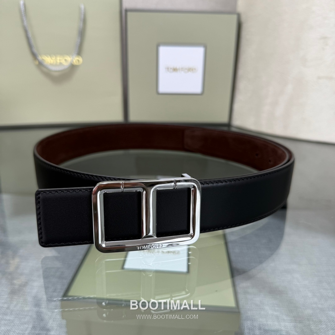 Tom Ford Reversible Buckle Cowhide Leather Belt 톰포드 리버서블 버클 이탈리아산 소가죽 벨트 3.5cm 2