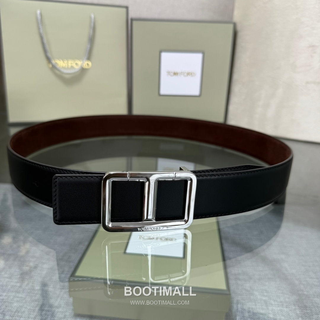 Tom Ford Reversible Buckle Cowhide Leather Belt 톰포드 리버서블 버클 이탈리아산 소가죽 벨트 3.5cm 3