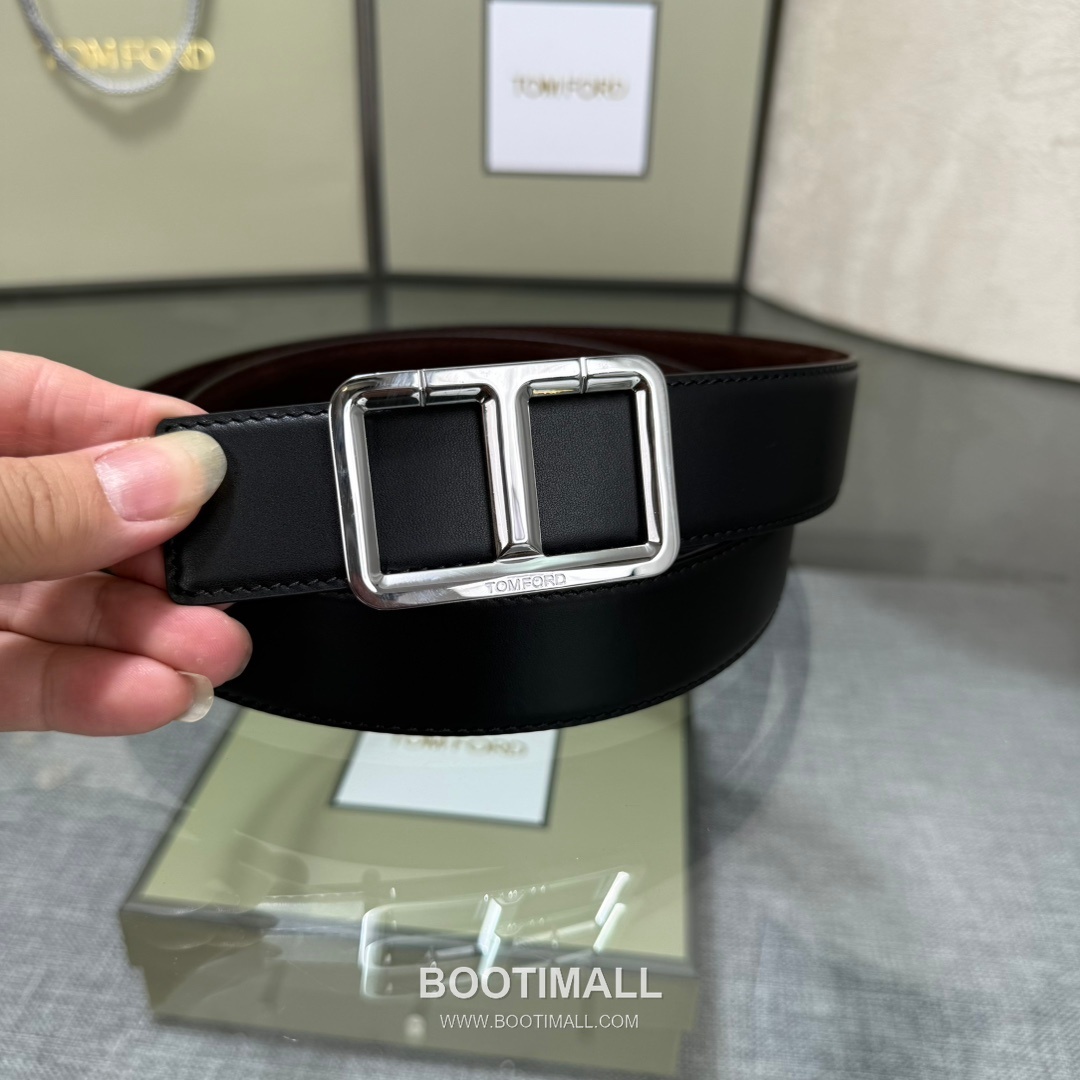 Tom Ford Reversible Buckle Cowhide Leather Belt 톰포드 리버서블 버클 이탈리아산 소가죽 벨트 3.5cm 5