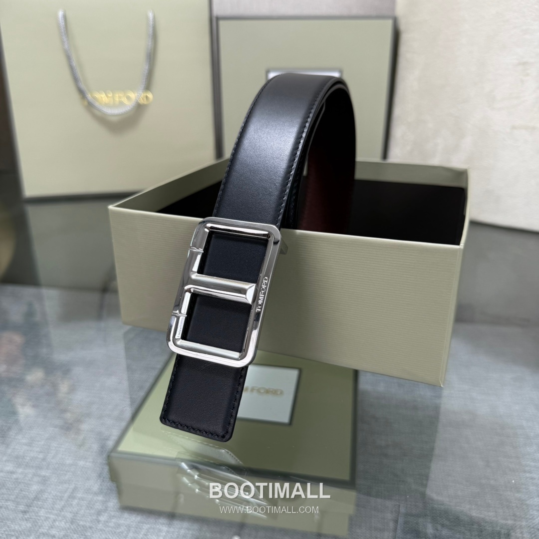 Tom Ford Reversible Buckle Cowhide Leather Belt 톰포드 리버서블 버클 이탈리아산 소가죽 벨트 3.5cm 6