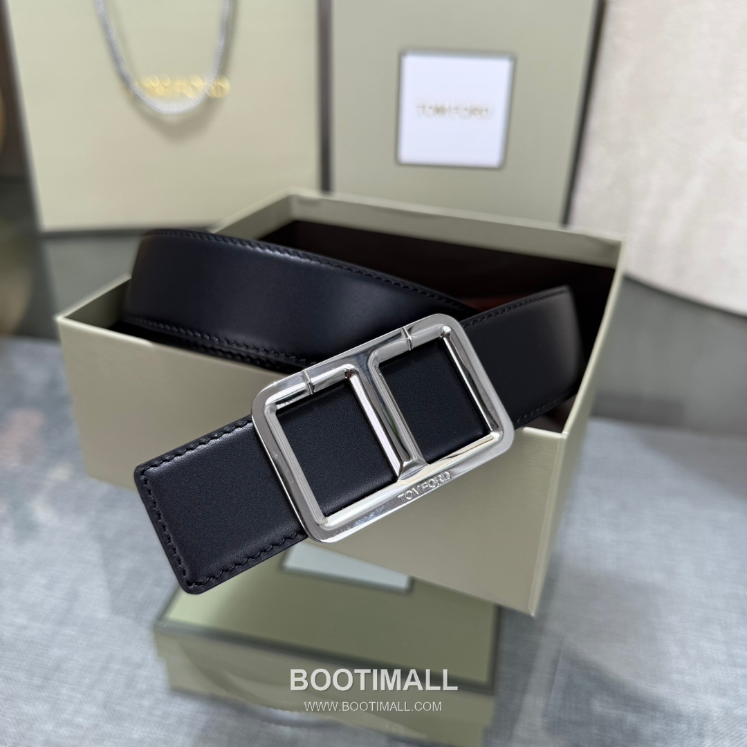Tom Ford Reversible Buckle Cowhide Leather Belt 톰포드 리버서블 버클 이탈리아산 소가죽 벨트 3.5cm 7
