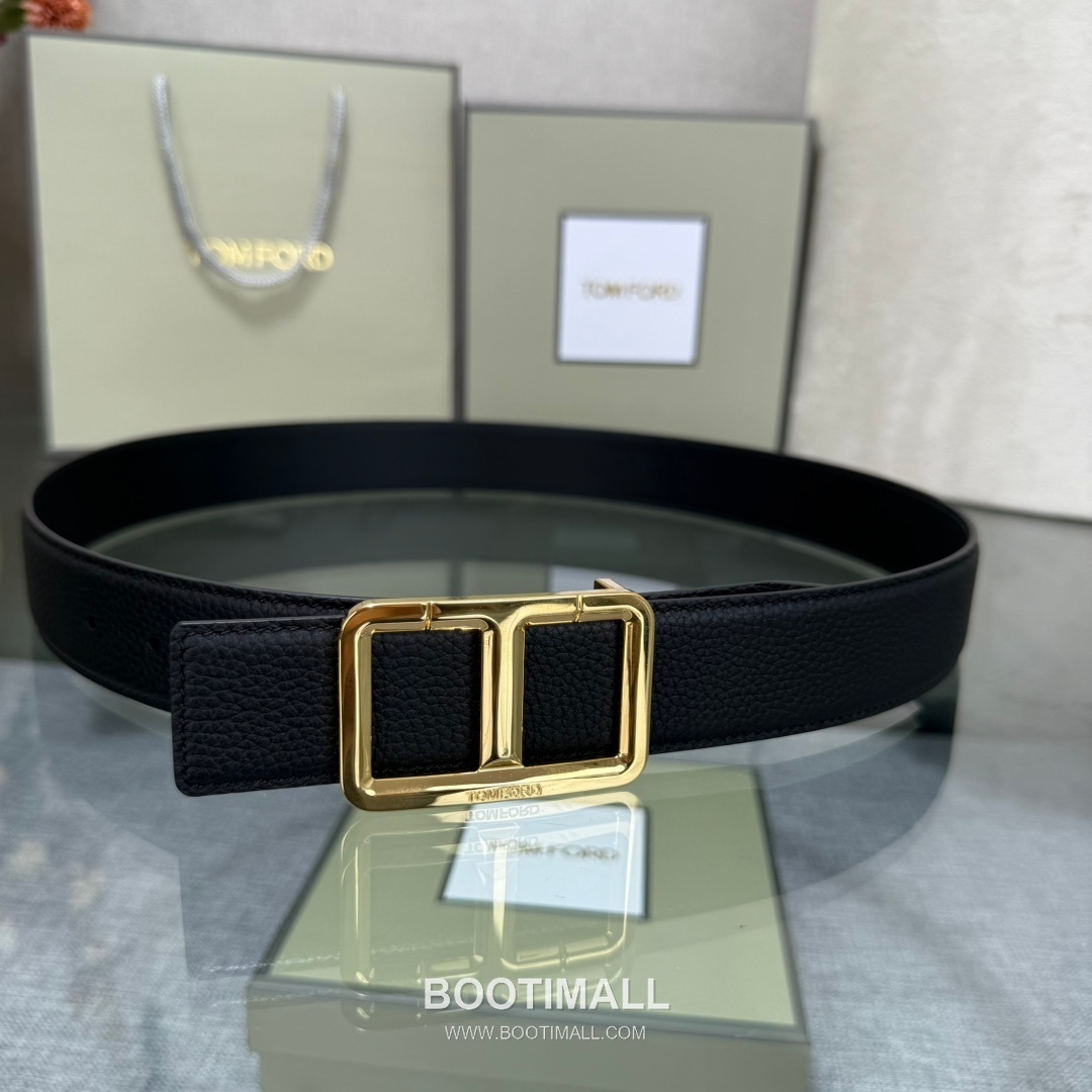 Tom Ford Reversible Buckle Cowhide Leather Belt 톰포드 리버서블 버클 이탈리아산 소가죽 벨트 3.5cm 2