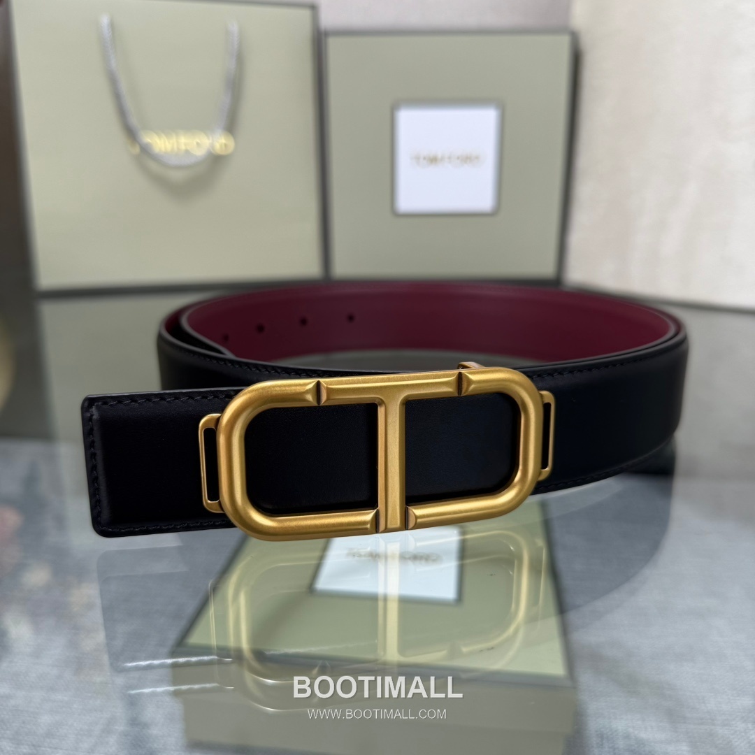 Tom Ford Reversible Buckle Cowhide Leather Belt 톰포드 리버서블 버클 이탈리아산 소가죽 벨트 3.5cm 2