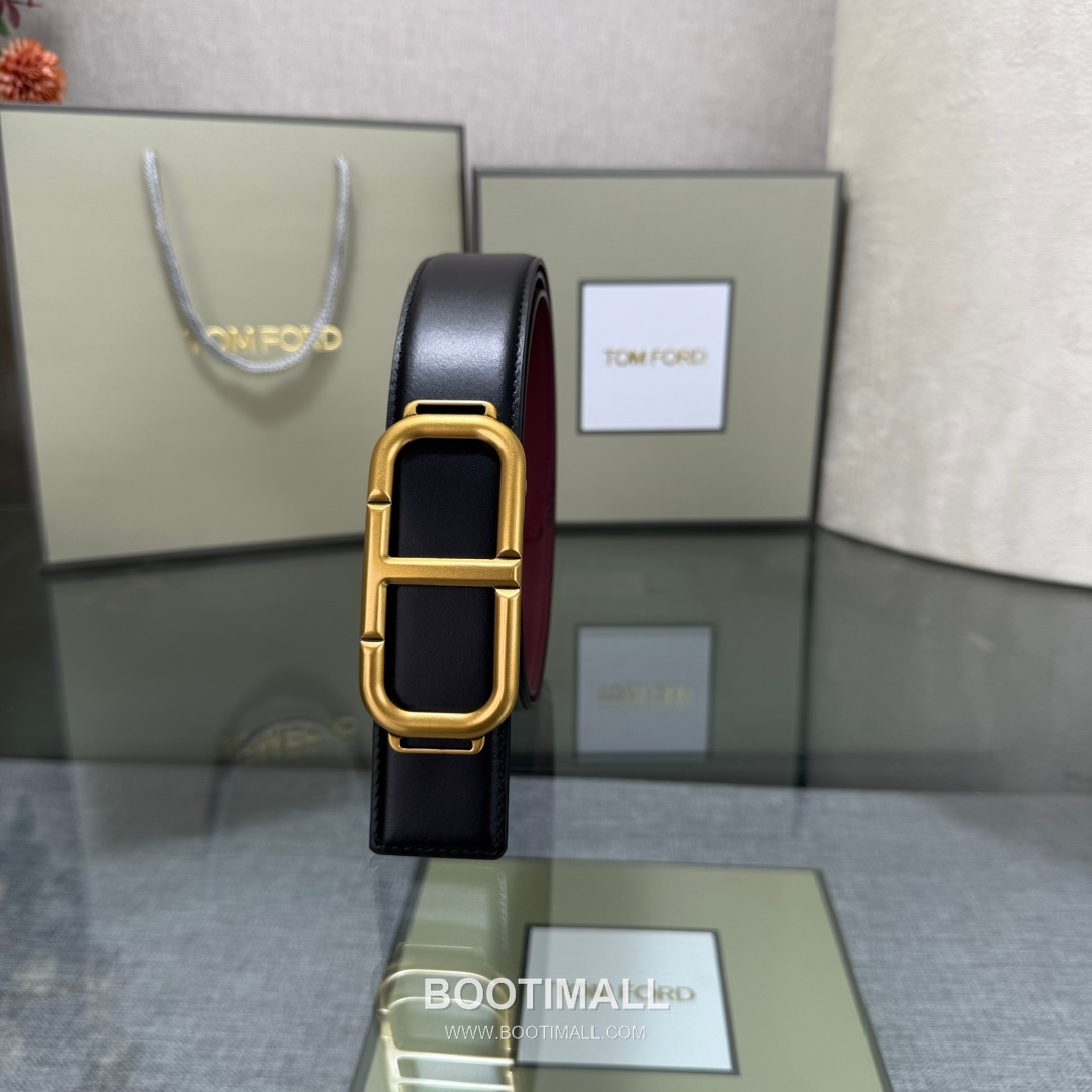 Tom Ford Reversible Buckle Cowhide Leather Belt 톰포드 리버서블 버클 이탈리아산 소가죽 벨트 3.5cm 3