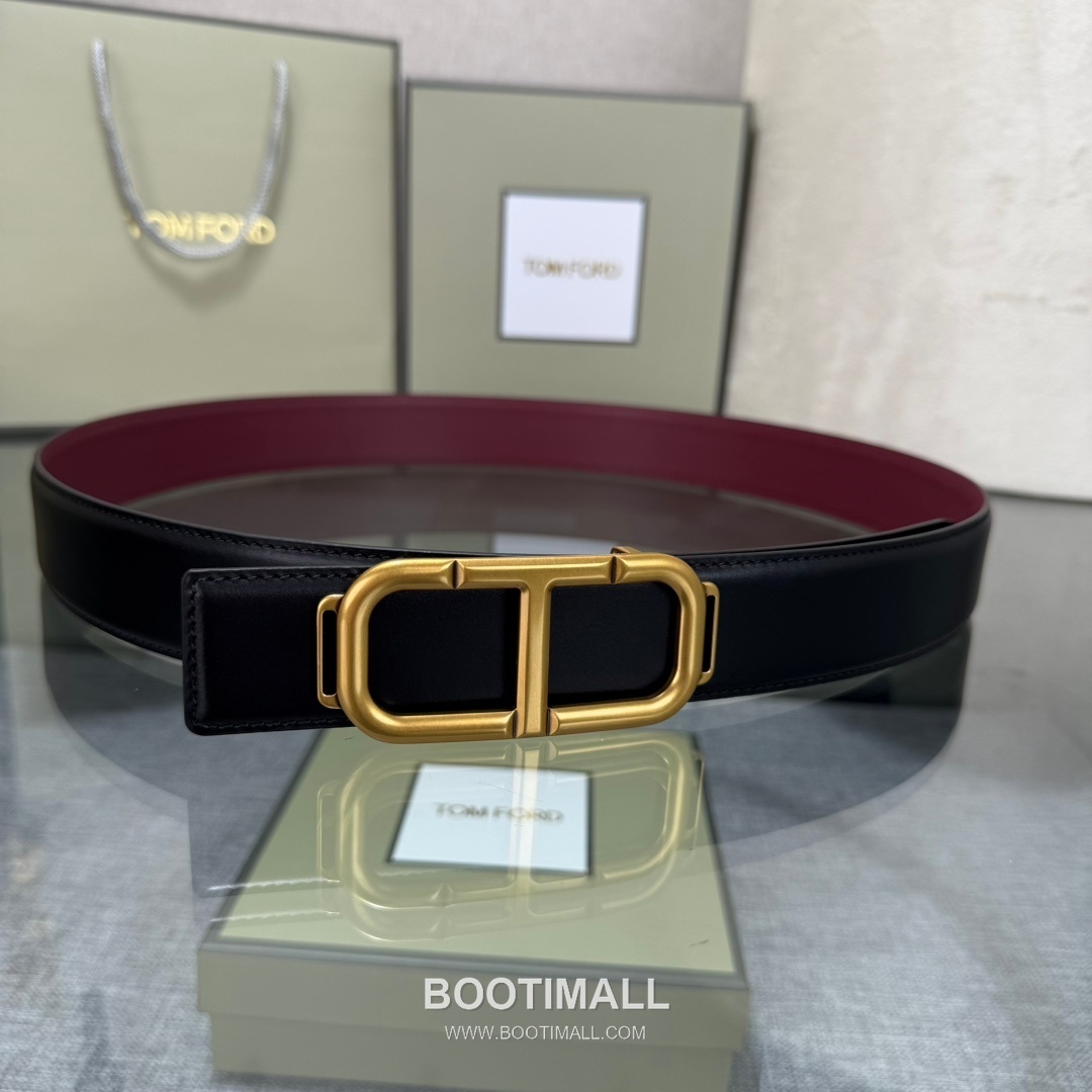 Tom Ford Reversible Buckle Cowhide Leather Belt 톰포드 리버서블 버클 이탈리아산 소가죽 벨트 3.5cm 4
