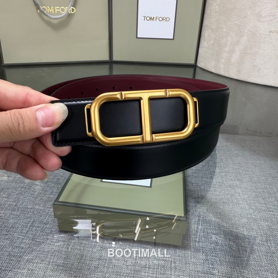 Tom Ford Reversible Buckle Cowhide Leather Belt 톰포드 리버서블 버클 이탈리아산 소가죽 벨트 3.5cm 7