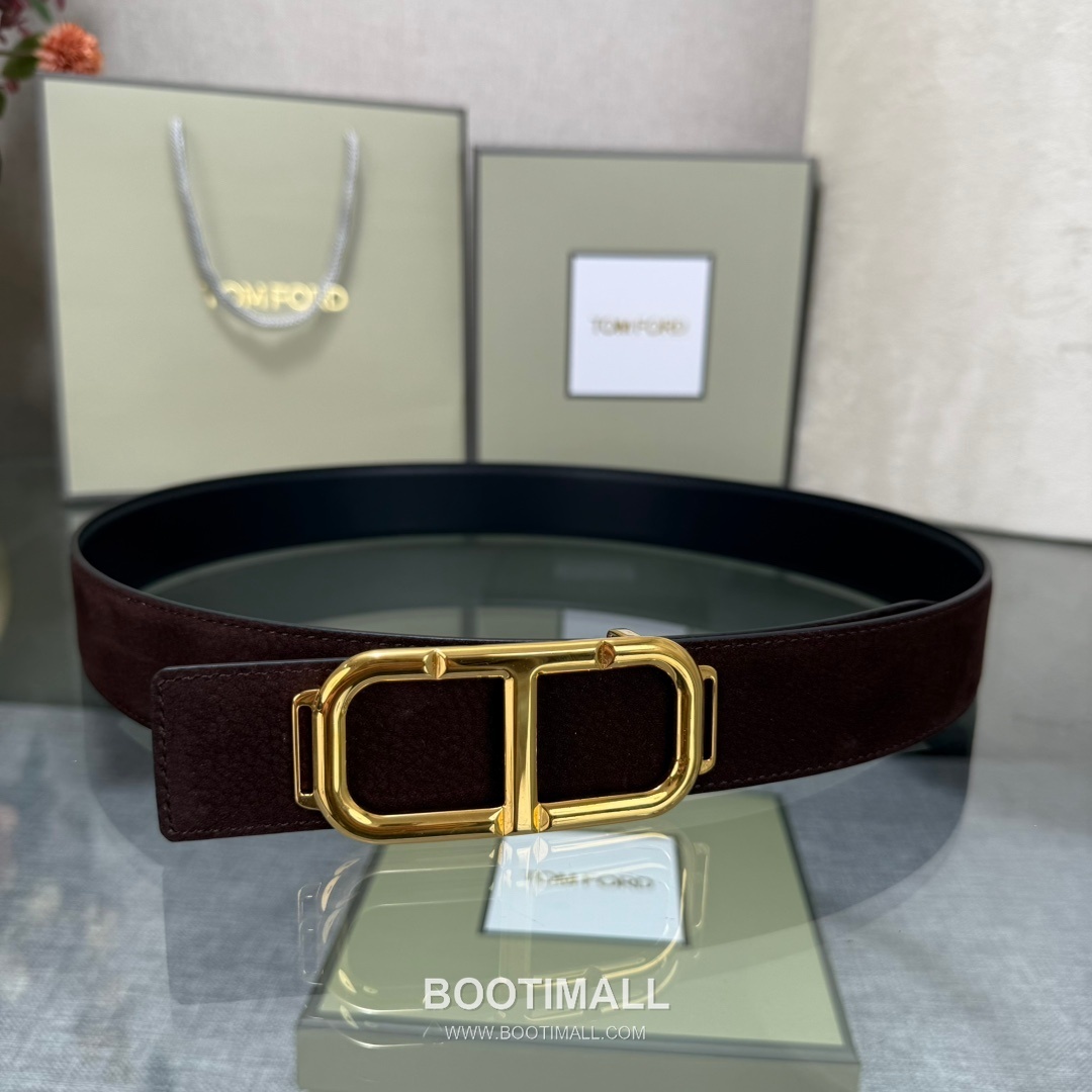 Tom Ford Reversible Buckle Cowhide Leather Belt 톰포드 리버서블 버클 이탈리아산 소가죽 벨트 3.5cm 2