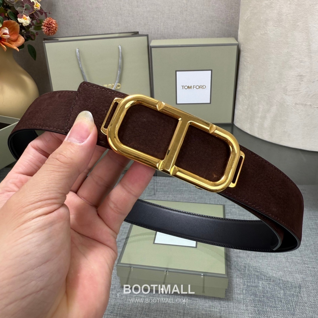 Tom Ford Reversible Buckle Cowhide Leather Belt 톰포드 리버서블 버클 이탈리아산 소가죽 벨트 3.5cm 3