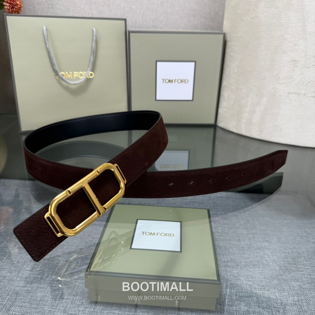 Tom Ford Reversible Buckle Cowhide Leather Belt 톰포드 리버서블 버클 이탈리아산 소가죽 벨트 3.5cm 4