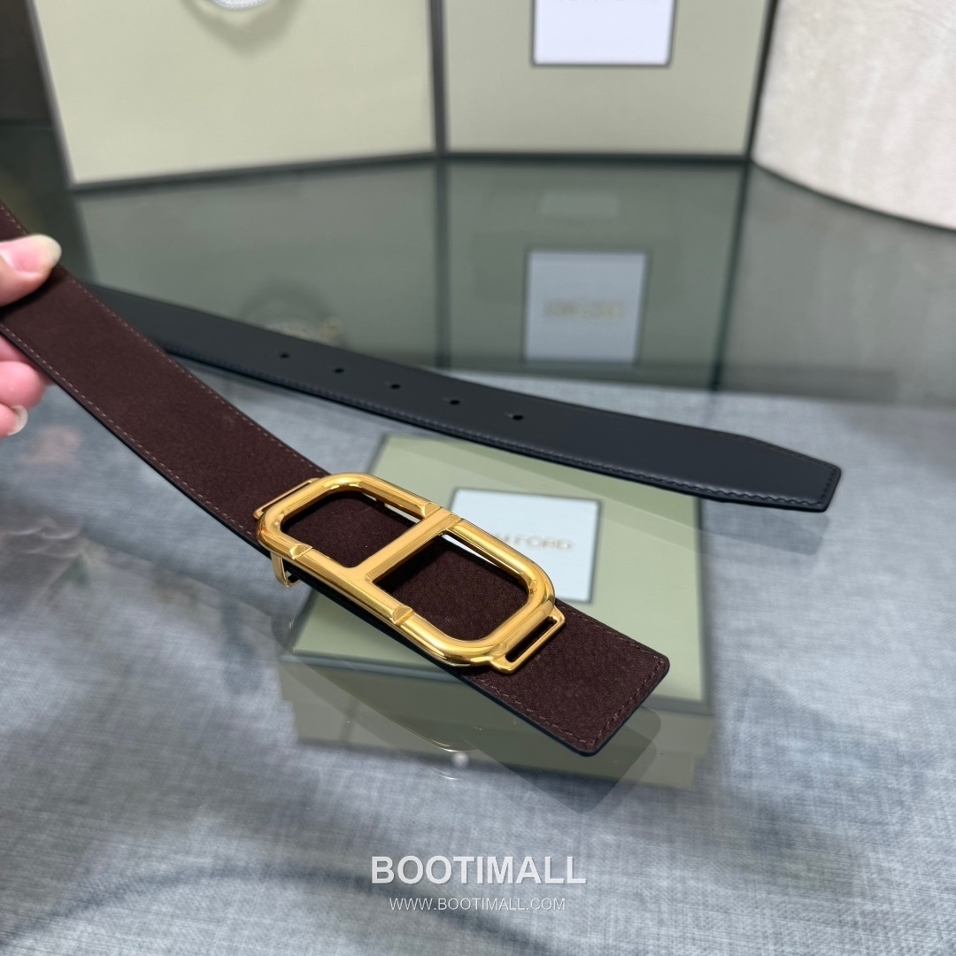 Tom Ford Reversible Buckle Cowhide Leather Belt 톰포드 리버서블 버클 이탈리아산 소가죽 벨트 3.5cm 5