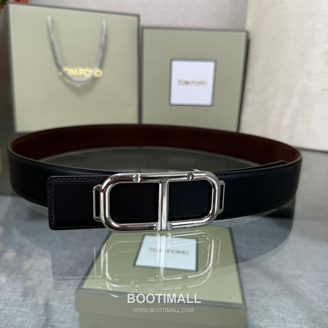 Tom Ford Reversible Buckle Cowhide Leather Belt 톰포드 리버서블 버클 이탈리아산 소가죽 벨트 3.5cm 2