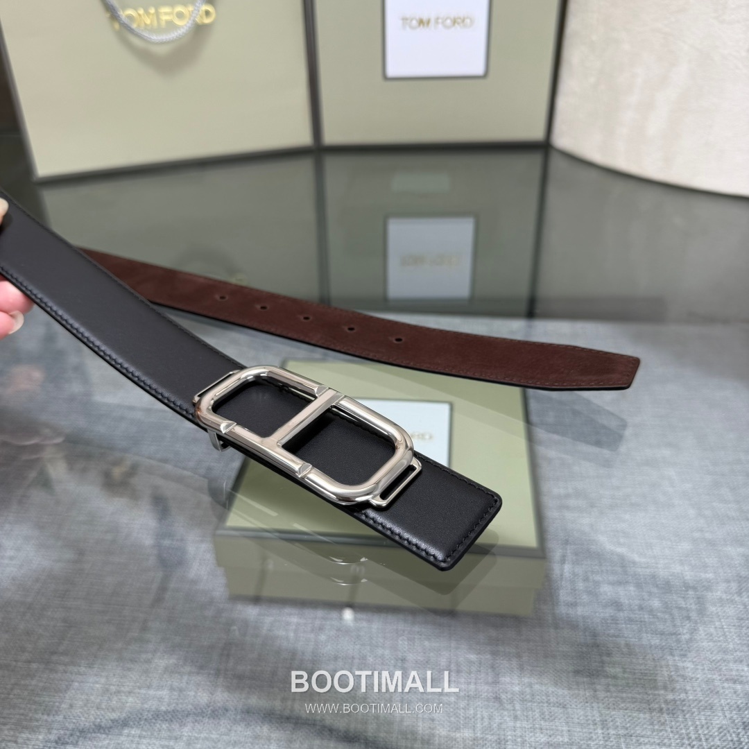 Tom Ford Reversible Buckle Cowhide Leather Belt 톰포드 리버서블 버클 이탈리아산 소가죽 벨트 3.5cm 5