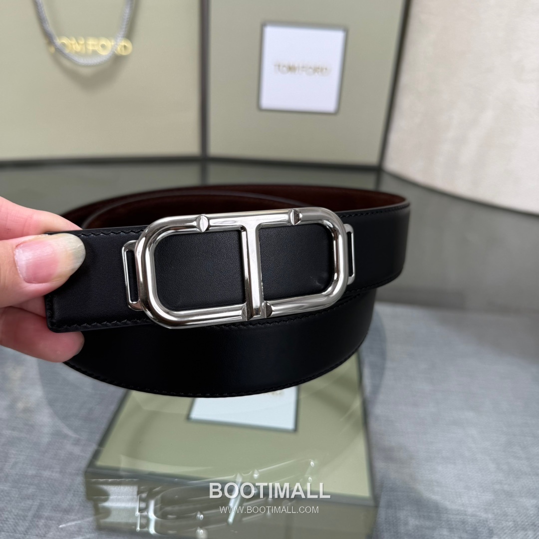 Tom Ford Reversible Buckle Cowhide Leather Belt 톰포드 리버서블 버클 이탈리아산 소가죽 벨트 3.5cm 6