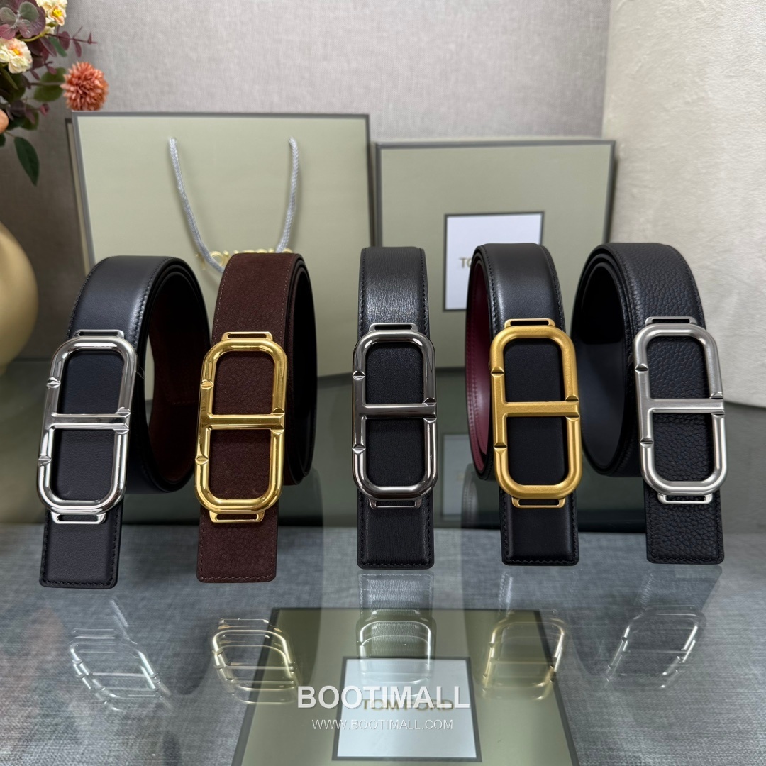 Tom Ford Reversible Buckle Cowhide Leather Belt 톰포드 리버서블 버클 이탈리아산 소가죽 벨트 3.5cm 9