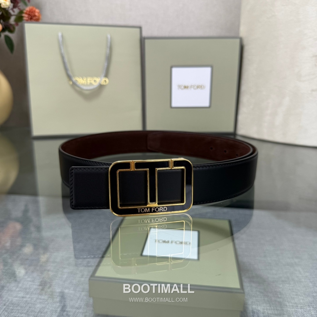 Tom Ford Reversible Buckle Cowhide Leather Belt 톰포드 리버서블 버클 이탈리아산 소가죽 벨트 3.5cm 1