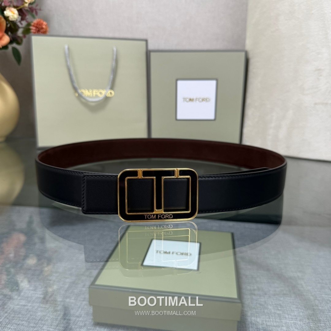 Tom Ford Reversible Buckle Cowhide Leather Belt 톰포드 리버서블 버클 이탈리아산 소가죽 벨트 3.5cm 2