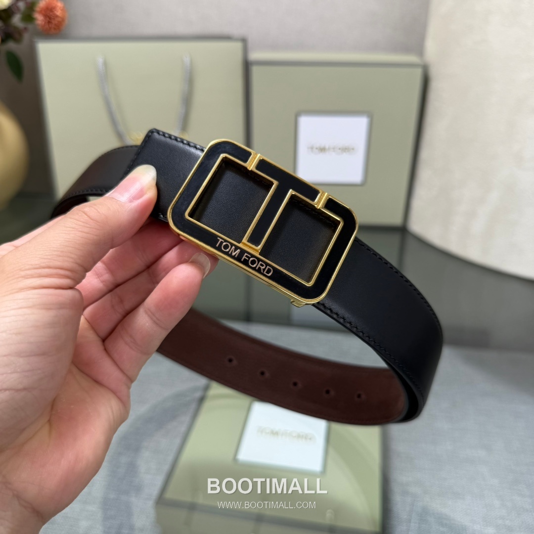 Tom Ford Reversible Buckle Cowhide Leather Belt 톰포드 리버서블 버클 이탈리아산 소가죽 벨트 3.5cm 3