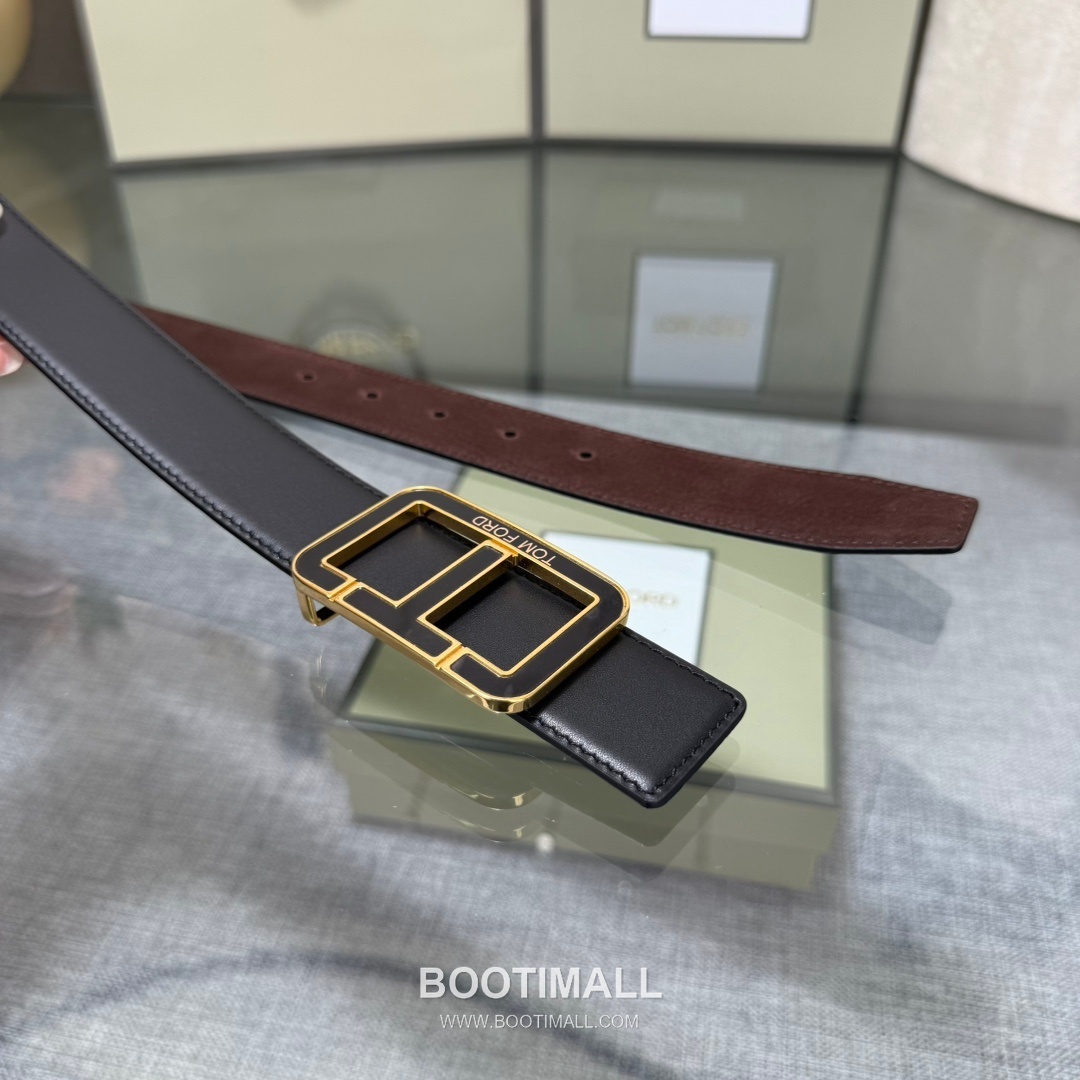 Tom Ford Reversible Buckle Cowhide Leather Belt 톰포드 리버서블 버클 이탈리아산 소가죽 벨트 3.5cm 5