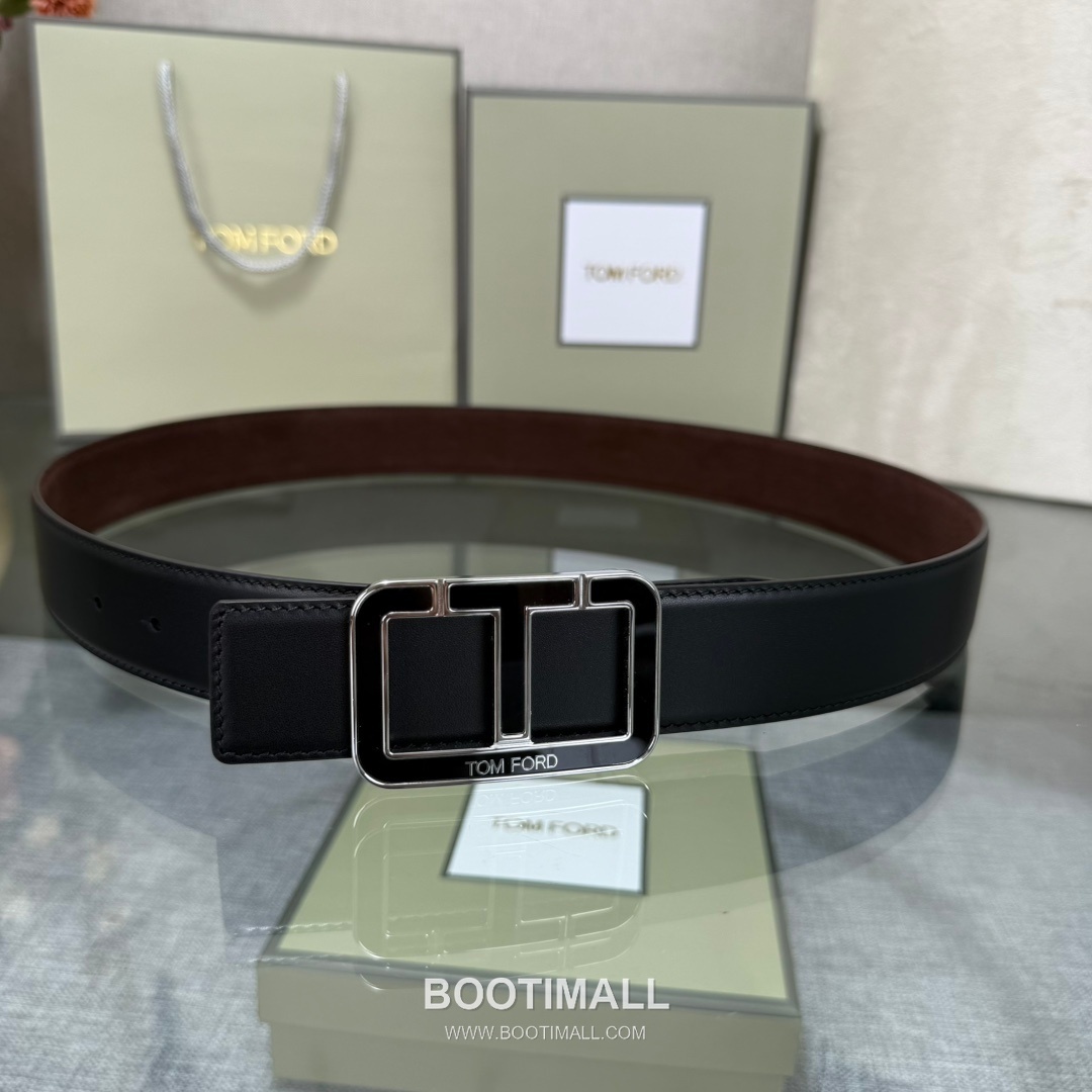Tom Ford Reversible Buckle Cowhide Leather Belt 톰포드 리버서블 버클 이탈리아산 소가죽 벨트 3.5cm 2