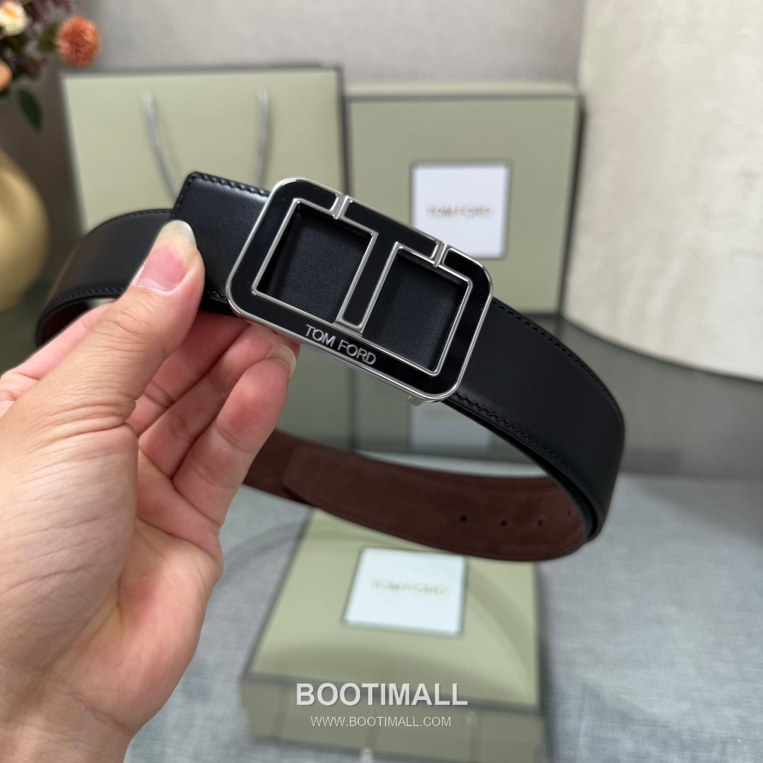 Tom Ford Reversible Buckle Cowhide Leather Belt 톰포드 리버서블 버클 이탈리아산 소가죽 벨트 3.5cm 3