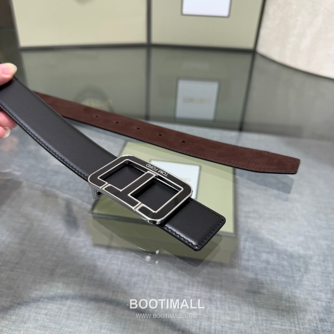 Tom Ford Reversible Buckle Cowhide Leather Belt 톰포드 리버서블 버클 이탈리아산 소가죽 벨트 3.5cm 5