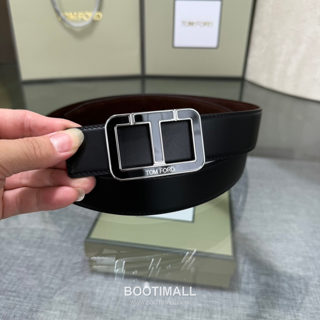 Tom Ford Reversible Buckle Cowhide Leather Belt 톰포드 리버서블 버클 이탈리아산 소가죽 벨트 3.5cm 6