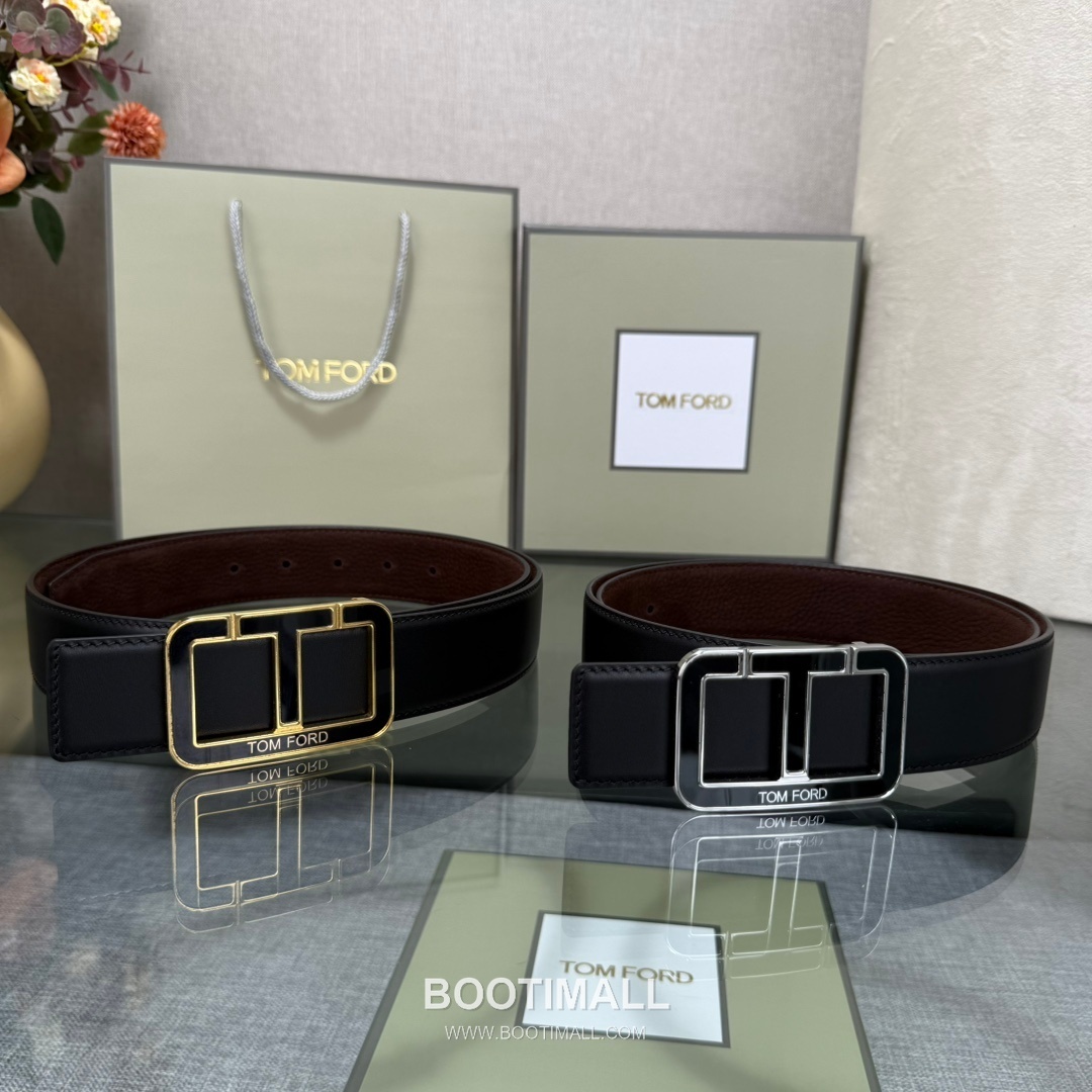 Tom Ford Reversible Buckle Cowhide Leather Belt 톰포드 리버서블 버클 이탈리아산 소가죽 벨트 3.5cm 9