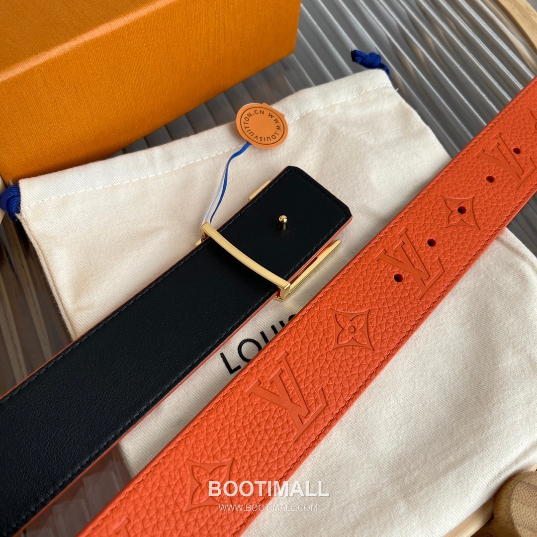 Louis Vuitton New Togo Embossed Buckle Calfskin Black Belt 루이비통 뉴 토고 엠보 버클 카프스킨 블랙 벨트 4cm 6