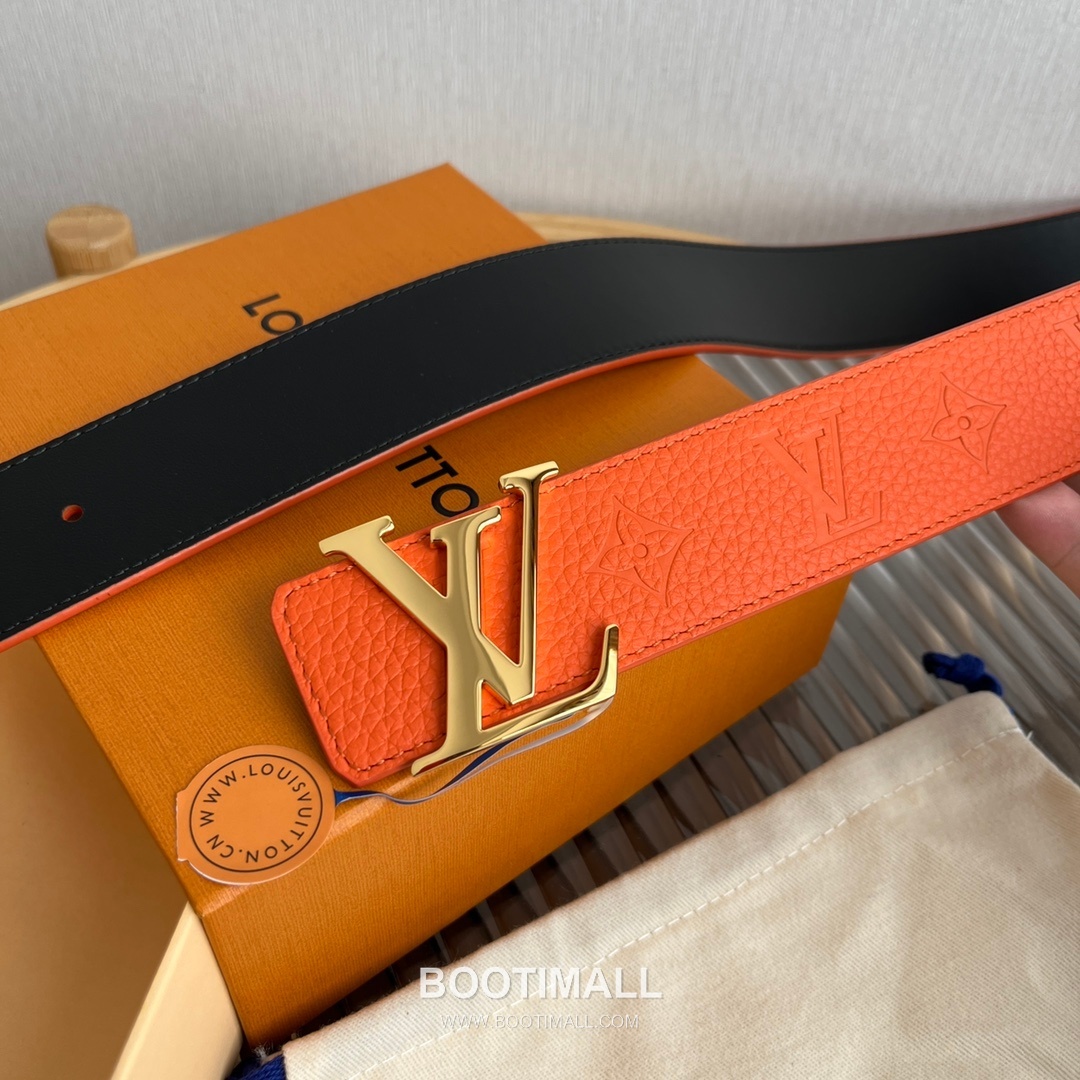 Louis Vuitton New Togo Embossed Buckle Calfskin Black Belt 루이비통 뉴 토고 엠보 버클 카프스킨 블랙 벨트 4cm 7