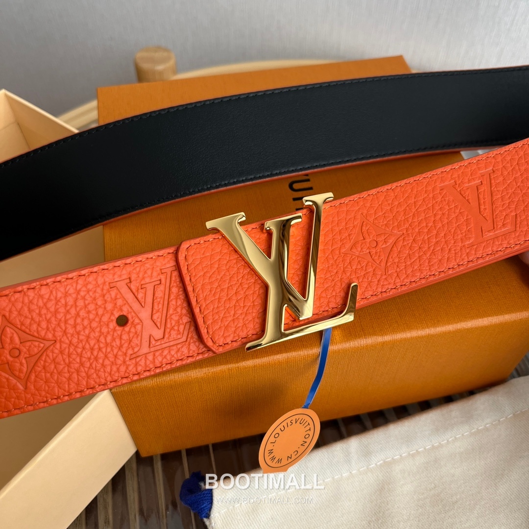 Louis Vuitton New Togo Embossed Buckle Calfskin Black Belt 루이비통 뉴 토고 엠보 버클 카프스킨 블랙 벨트 4cm 8