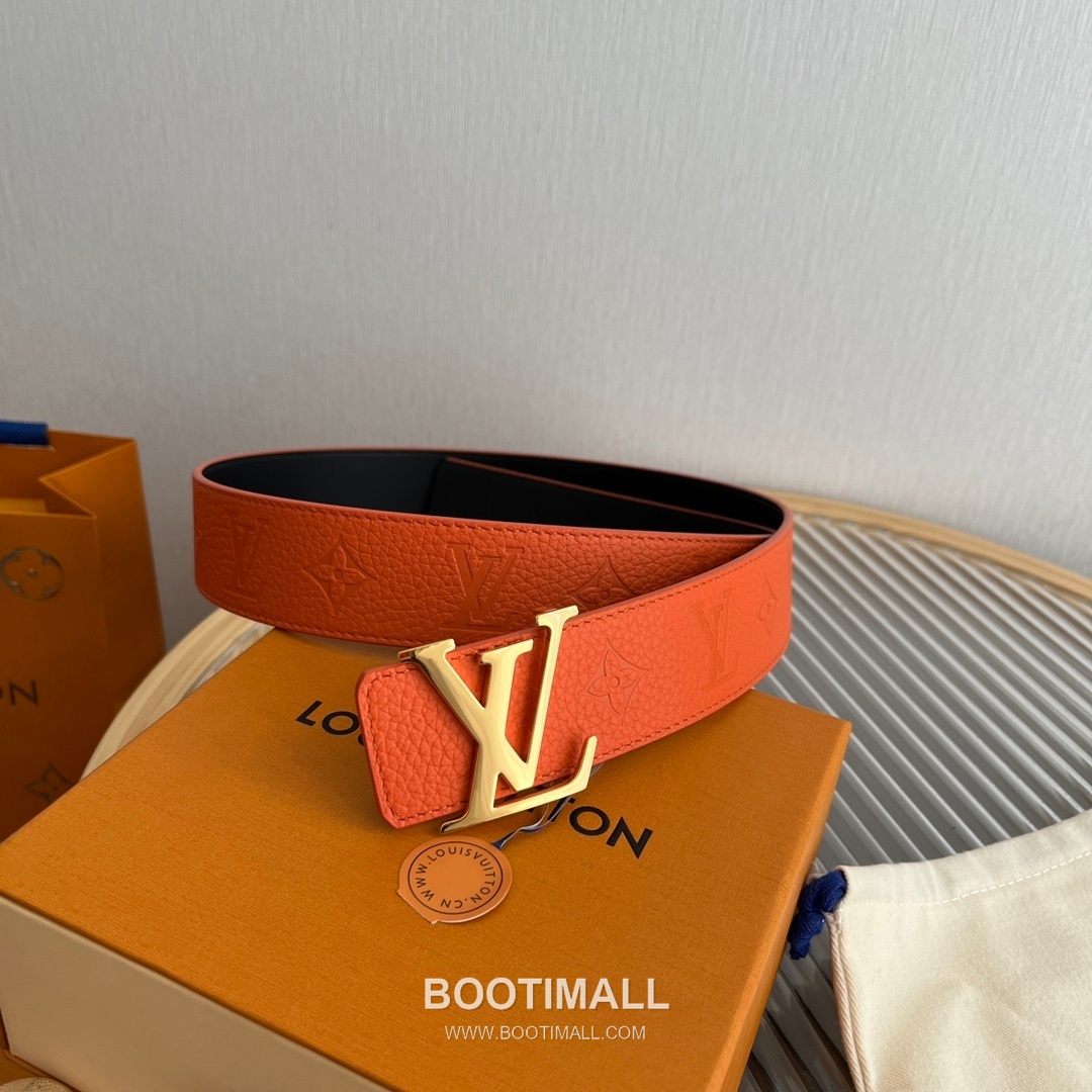 Louis Vuitton New Togo Embossed Buckle Calfskin Black Belt 루이비통 뉴 토고 엠보 버클 카프스킨 블랙 벨트 4cm 9