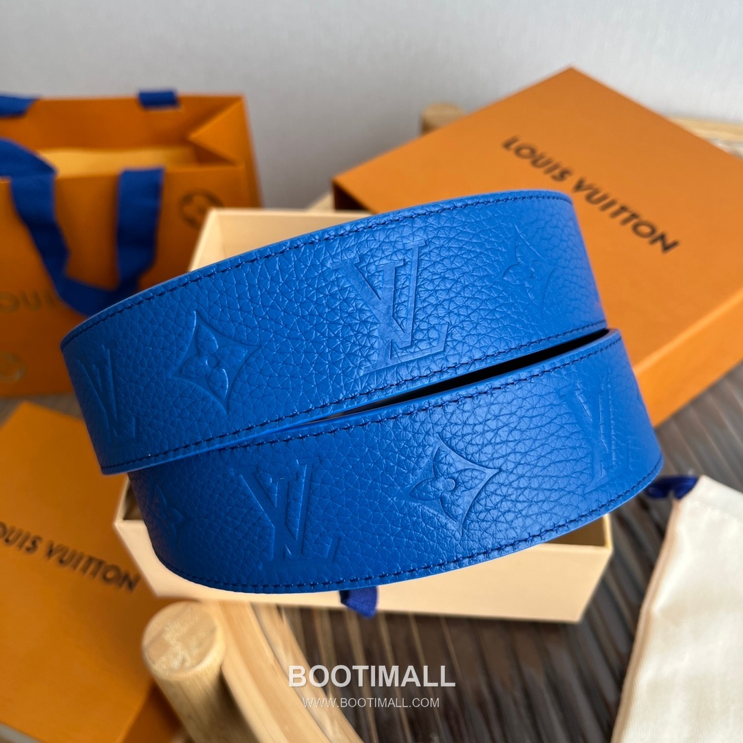 Louis Vuitton New Togo Embossed Buckle Calfskin Black Belt 루이비통 뉴 토고 엠보 버클 카프스킨 블랙 벨트 4cm 3